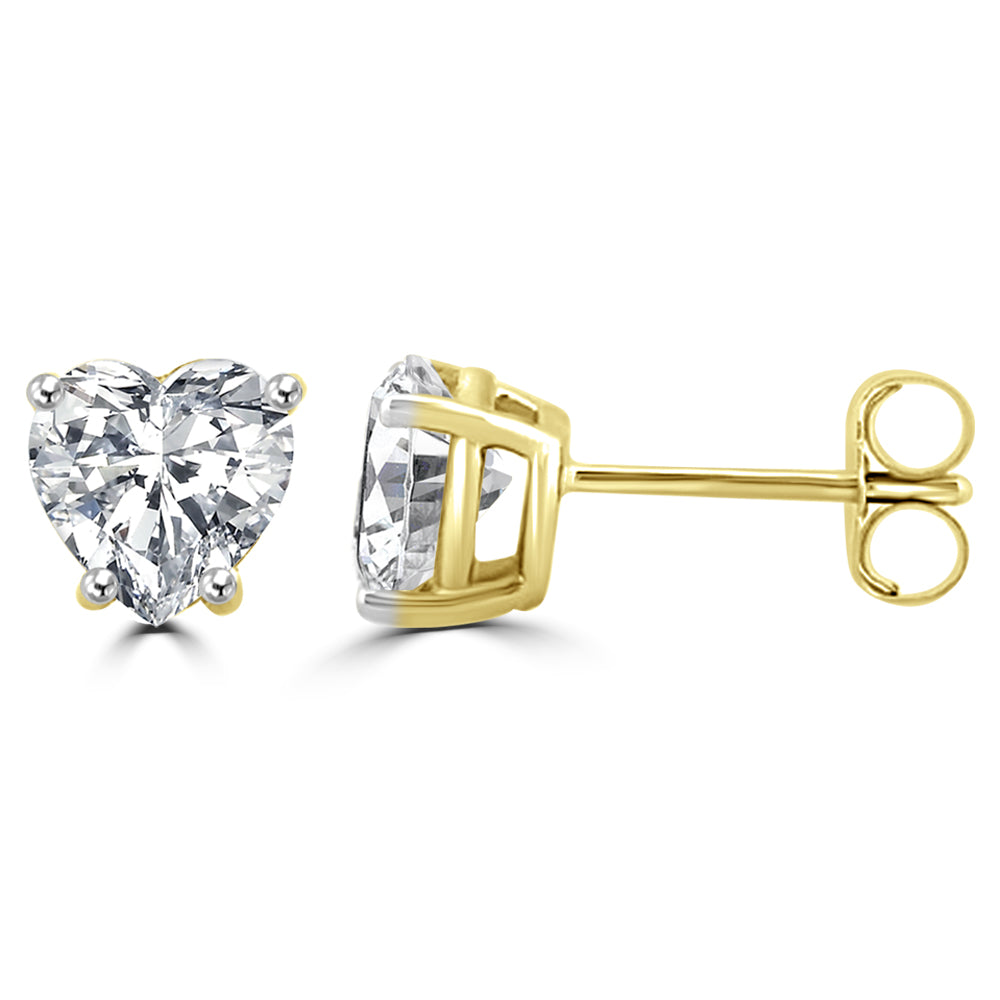 Sofie 2.5ct  Heart Lab Diamond Stud Earrings - Fiona Diamonds - Fiona Diamonds