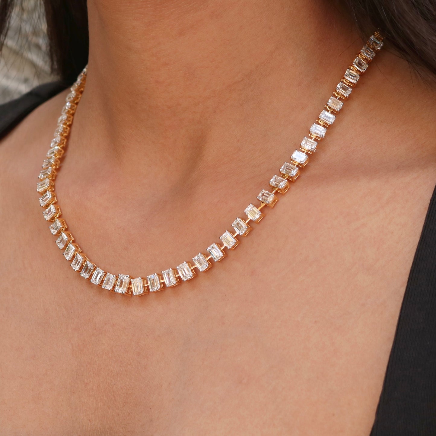 Camila 0.40 Pointer Emerald  Lab Diamond Necklace - Fiona Diamonds - Fiona Diamonds