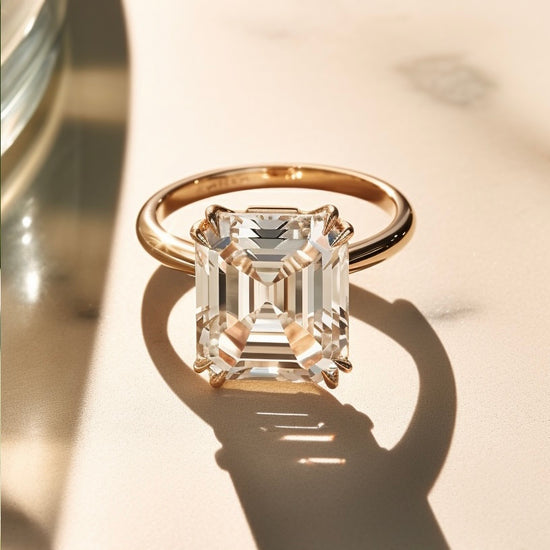 Immense 5ct Emerald Lab Diamond Ring - Fiona Diamonds - Fiona Diamonds