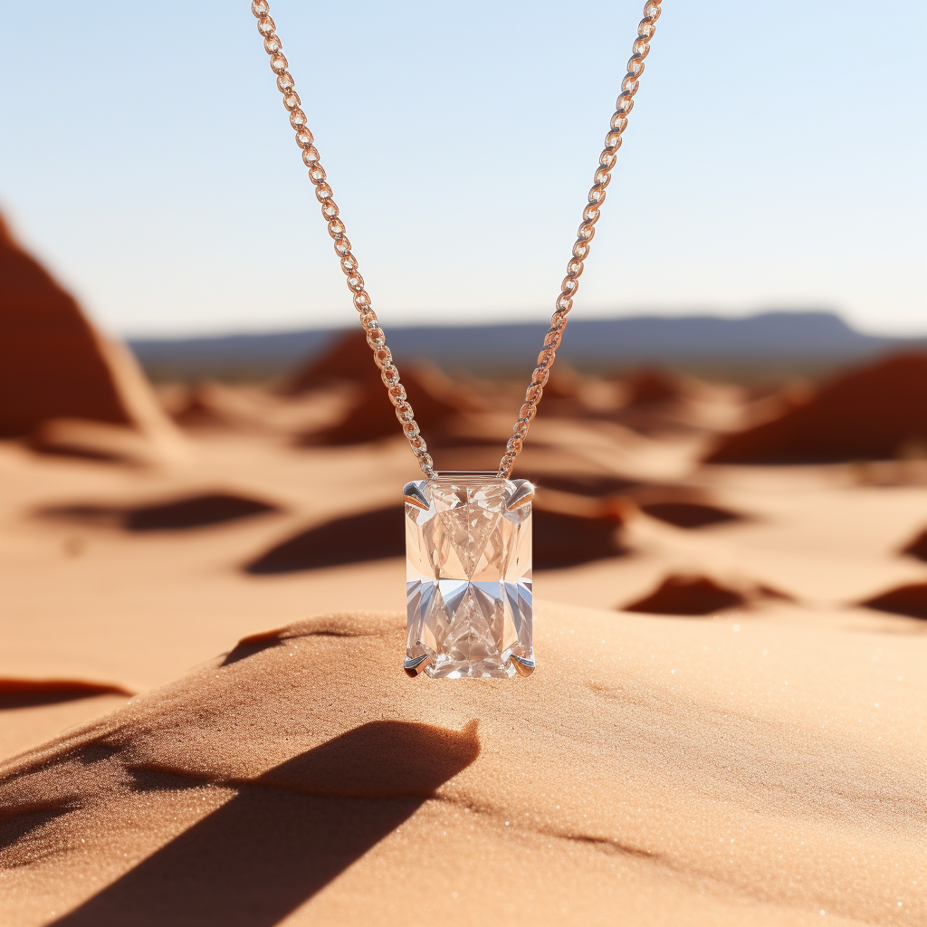 Lapez 2ct Radiant Lab Diamond Pendant - Fiona Diamonds - Fiona Diamonds
