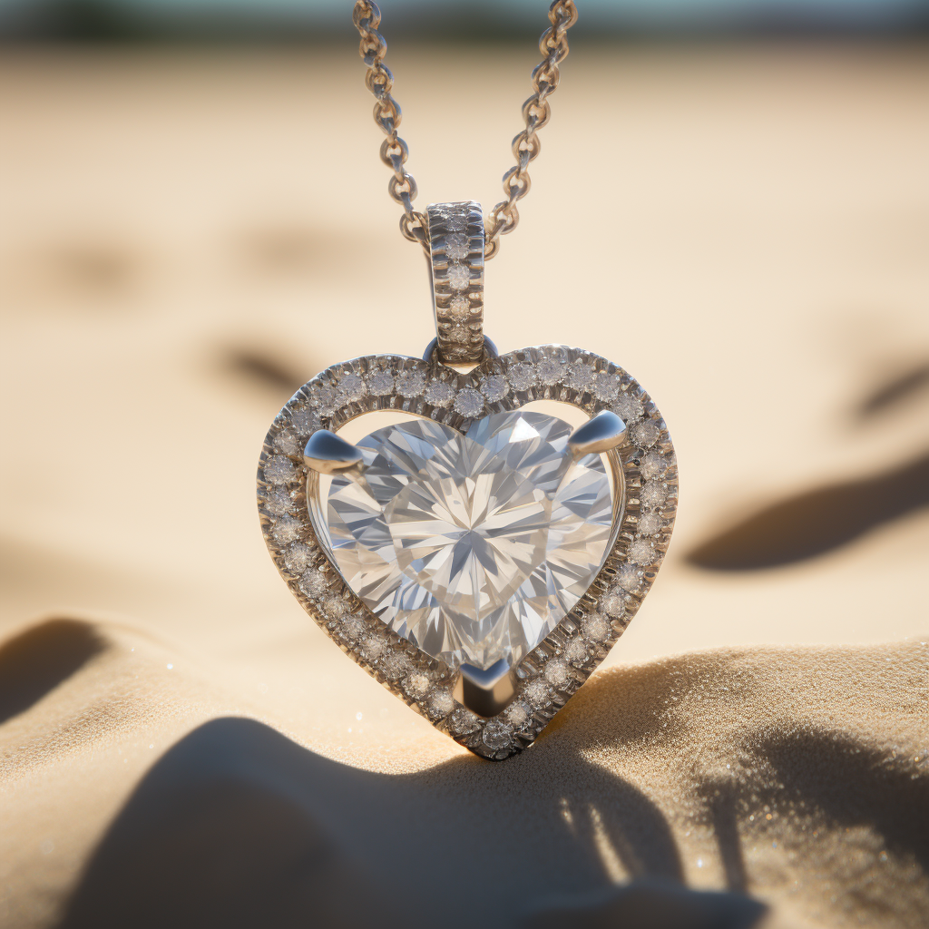 Rosa 2.5ct Heart Halo Lab Diamond Pendant - Fiona Diamonds - Fiona Diamonds