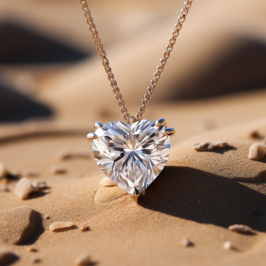 Sparkler 2.5ct  Heart Lab Diamond Pendant - Fiona Diamonds - Fiona Diamonds
