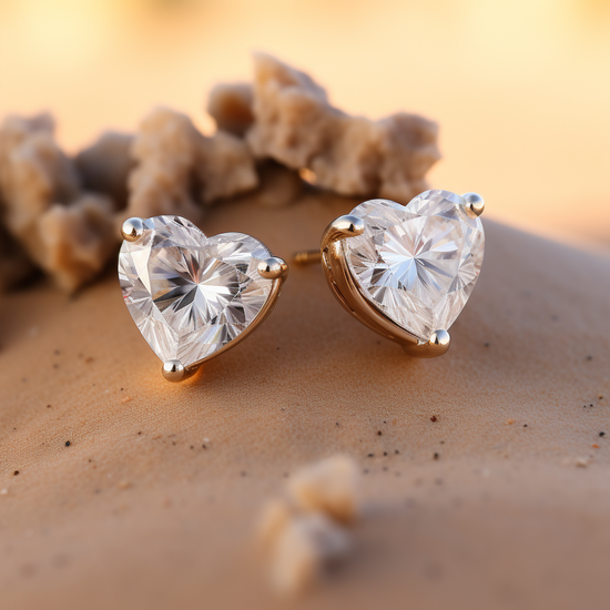 Sofie 4.5ct  Heart Lab Diamond Stud Earrings - Fiona Diamonds - Fiona Diamonds