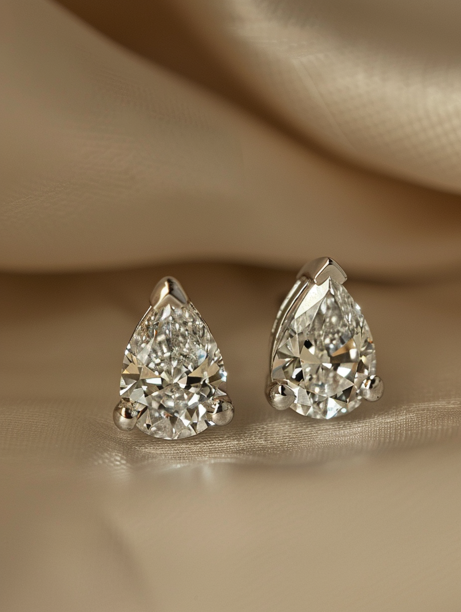Solstice 0.5ct Pear Solitaire Lab Diamond Earrings - Fiona Diamonds - Fiona Diamonds