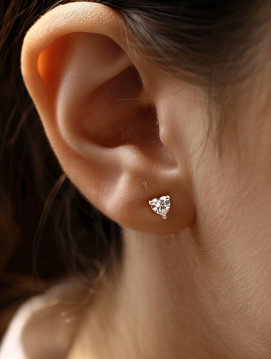 Elegance 0.5ct Heart Solitaire Lab Diamond Earrings