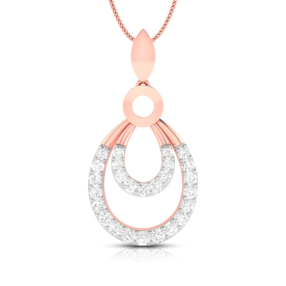 Ovate lab grown diamond pendant design for women Fiona Diamonds
