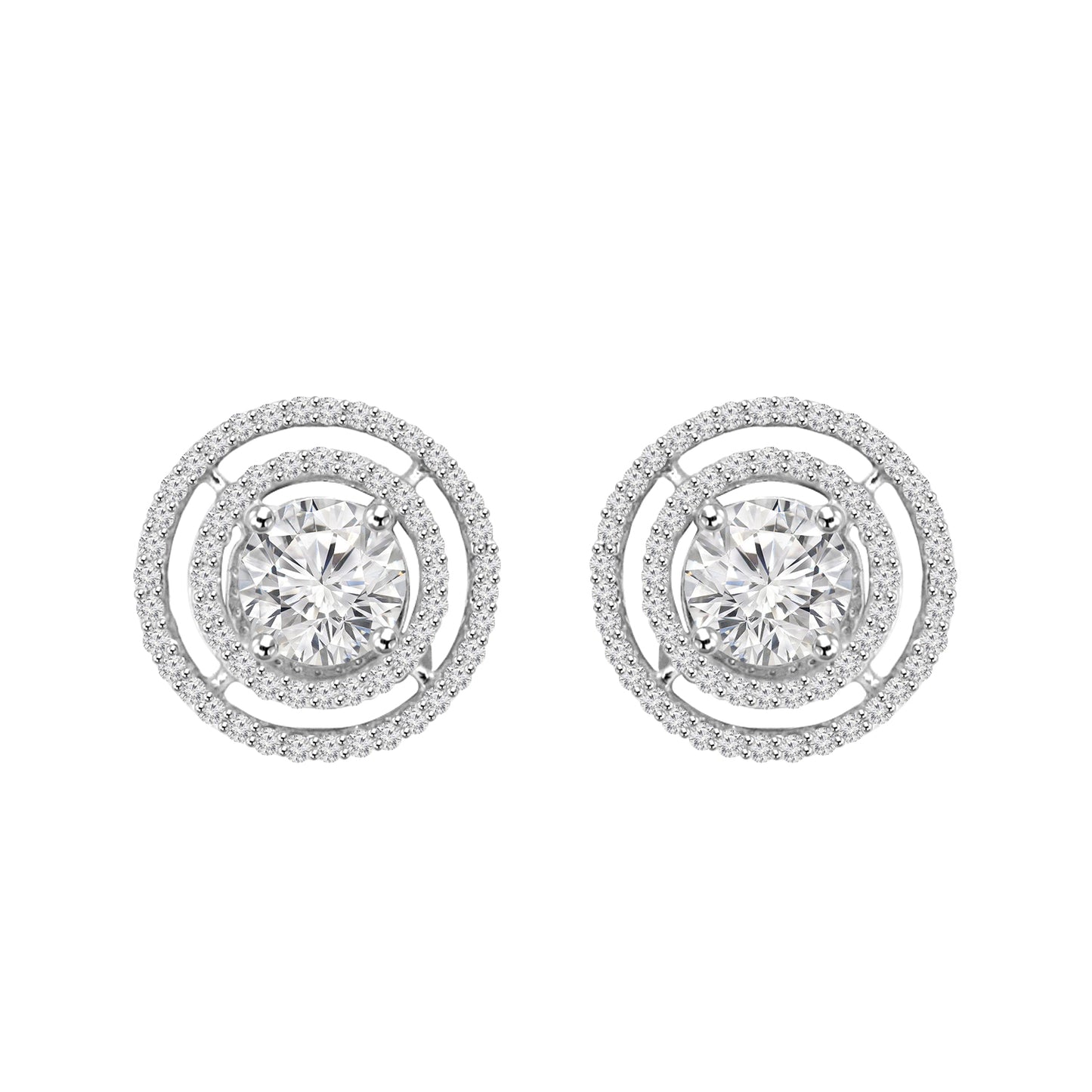 Round shape earrings design Beabia Lab Grown Diamond Earrings Fiona Diamonds.