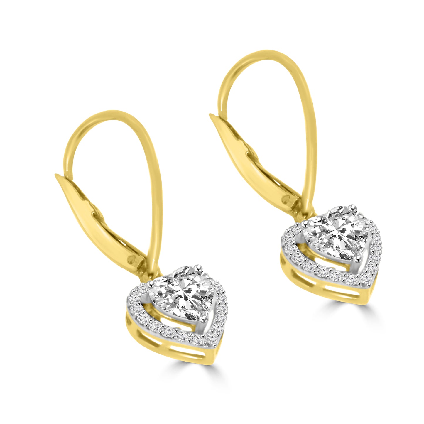 Heart shape earrings design Beanoot Lab Grown Diamond Earrings Fiona Diamonds