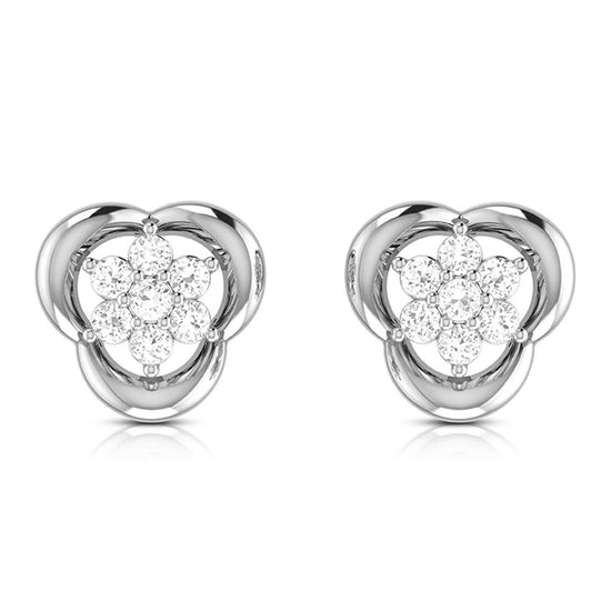Earrings flower design Emergente Lab Grown Diamond Earrings Fiona Diamonds