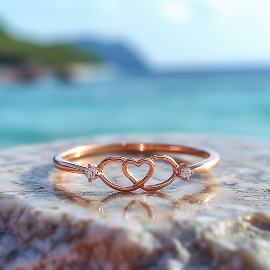 Lovebird lab grown diamond ring very sleek and thin band design Fiona Diamonds