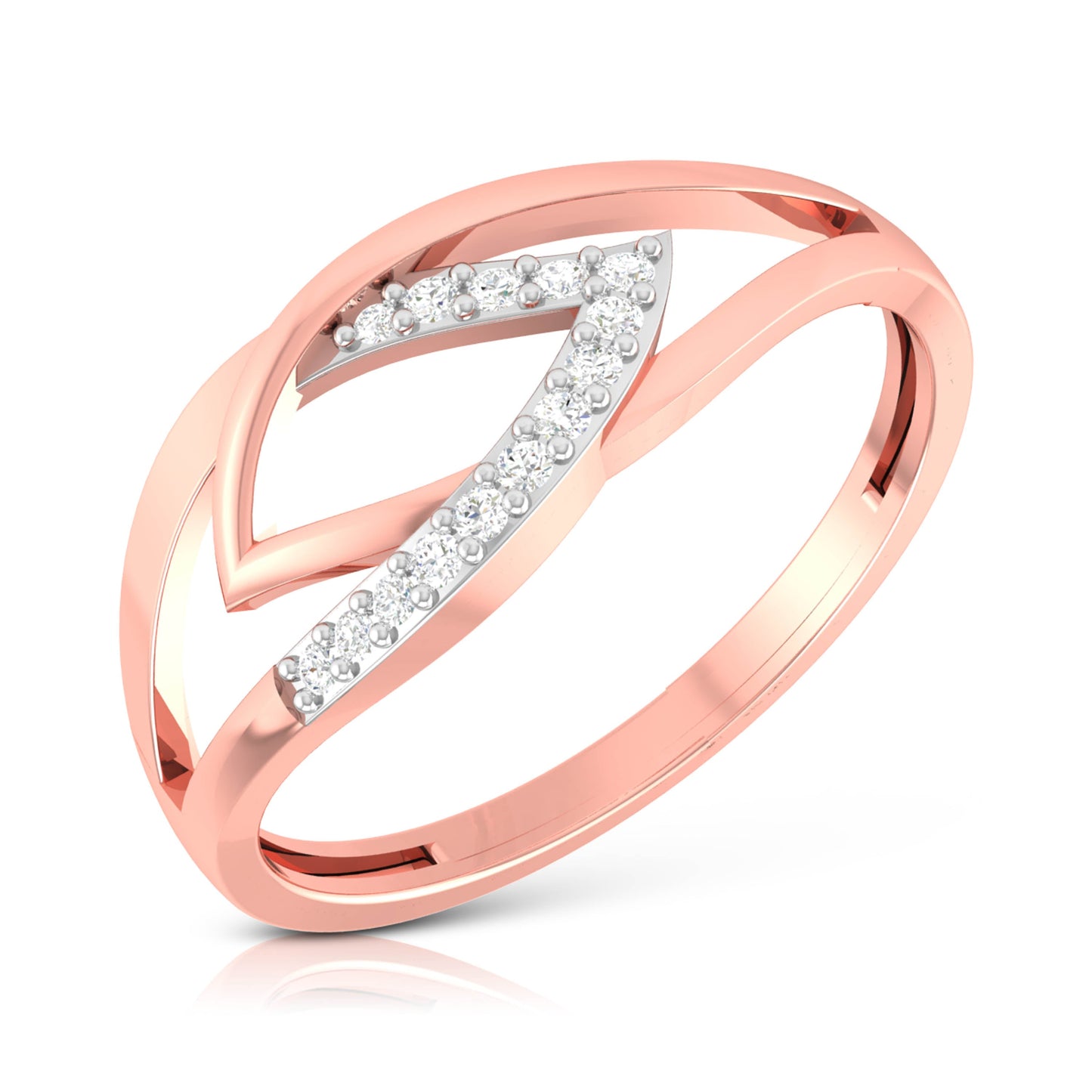 Convolute lab grown diamond ring unique ring design Fiona Diamonds