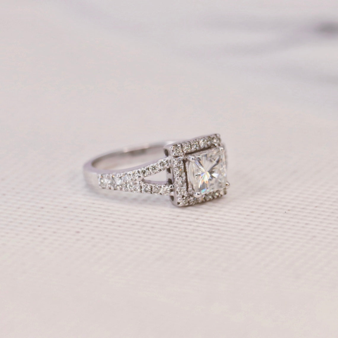 Ready To Ship Dazzle Moissanite Ring Online at Fiona Diamonds