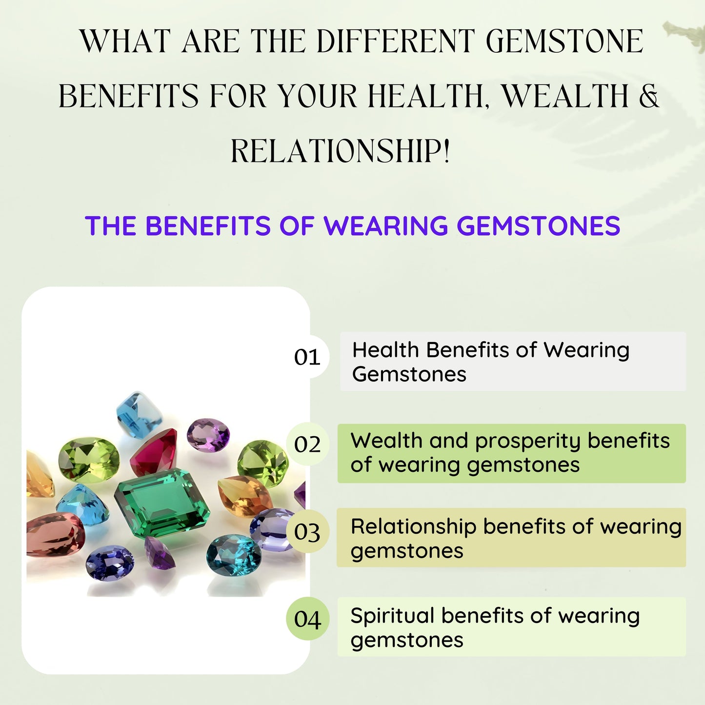 What are the different Gemstone Benefits for your Health, Wealth & Relationship!