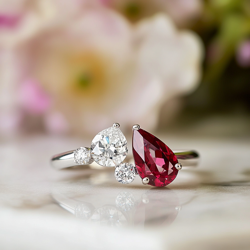 Junoir Lab Diamond Toi et Moi Ring - Fiona Diamonds - Fiona Diamonds