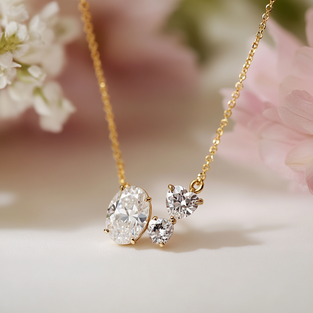 Gwendira Lab Diamond Toi et Moi Pendant - Fiona Diamonds - Fiona Diamonds
