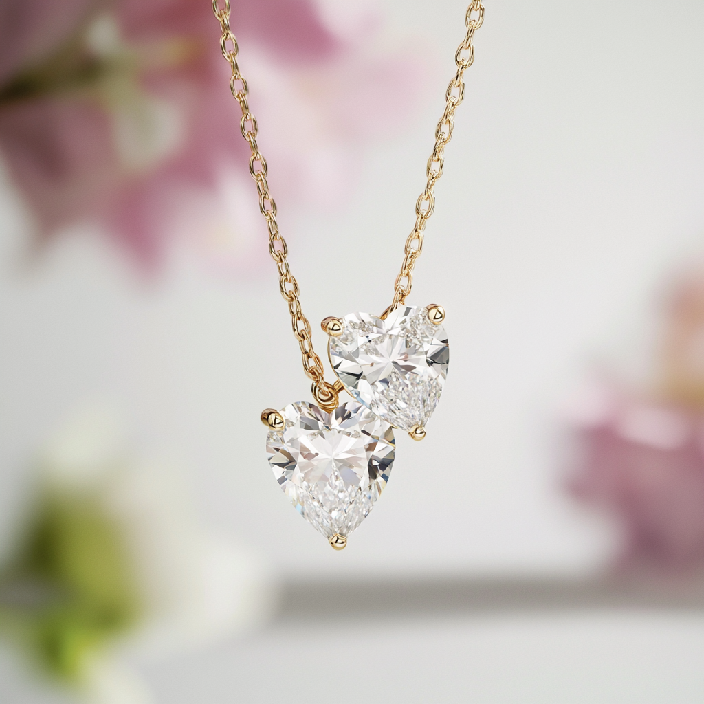 Faelina Lab Diamond Toi et Moi Pendant - Fiona Diamonds - Fiona Diamonds