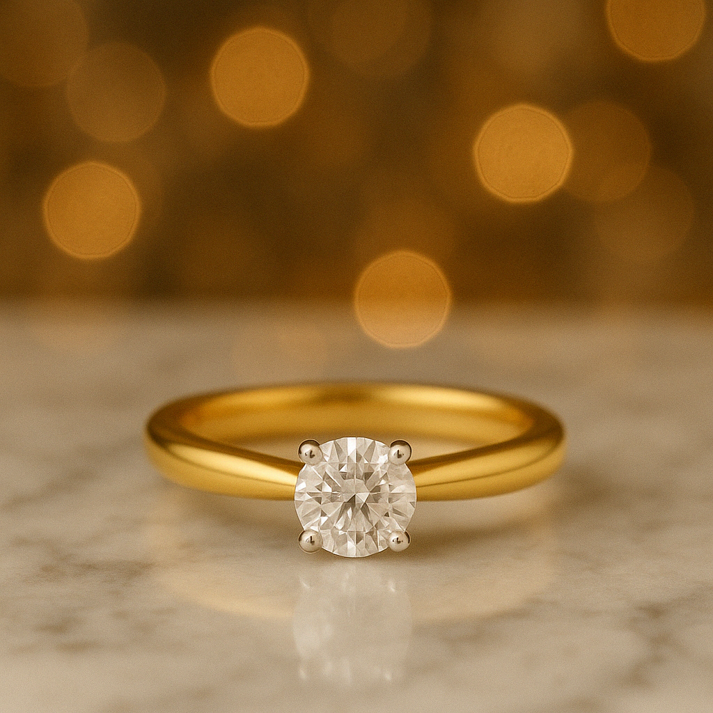 0.53ct Gold Vermeil Lab Grown Diamond Ring - Fiona Diamonds - Fiona Diamonds