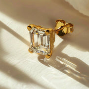 Thunder Lab Diamond 0.75ct Emerald Mens Stud - Fiona Diamonds - Fiona Diamonds