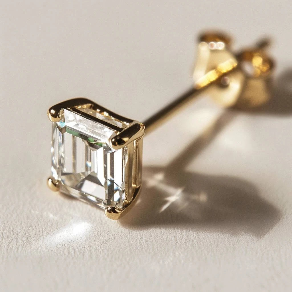 Talon Lab Diamond 0.50ct Princess Mens Stud - Fiona Diamonds - Fiona Diamonds