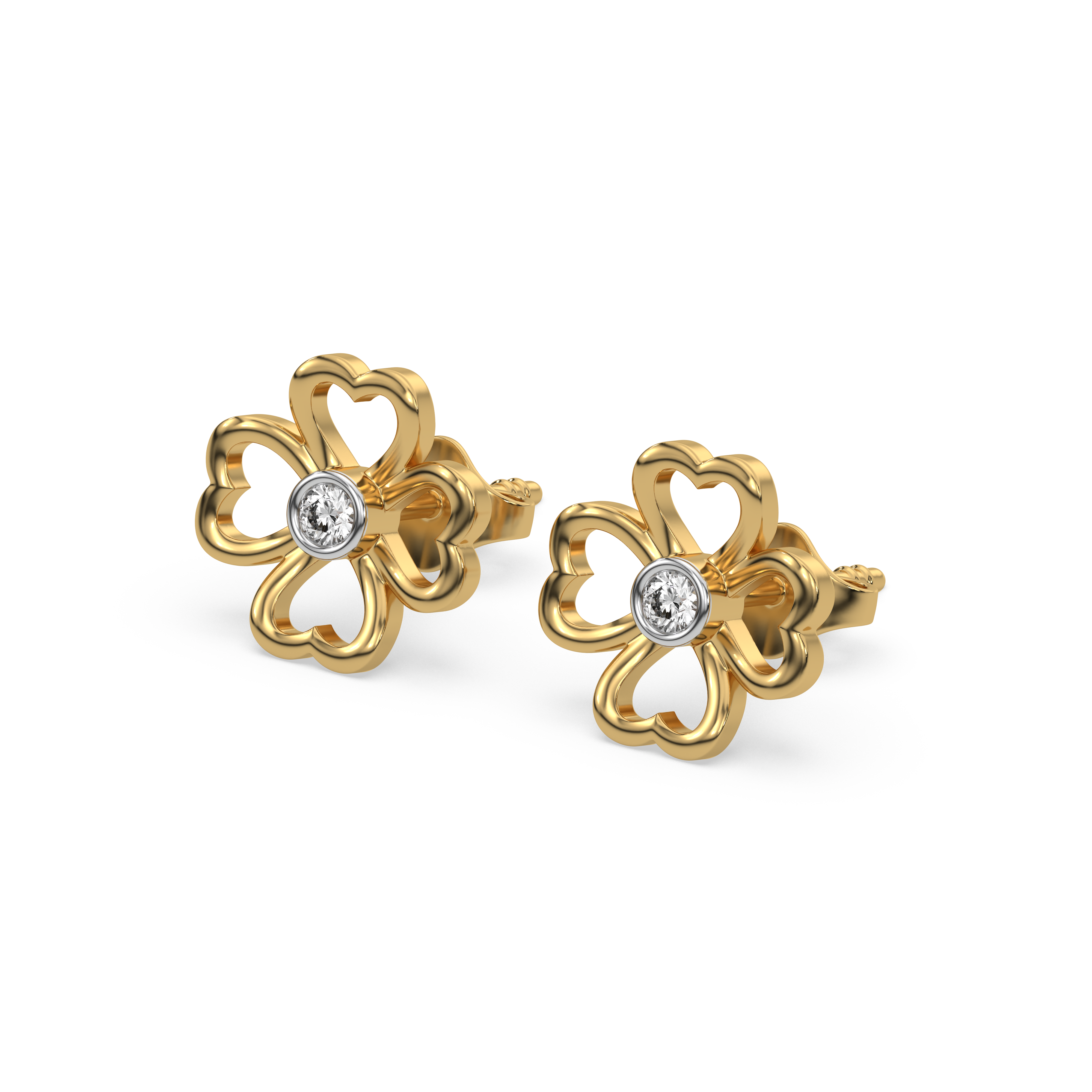 0.07ct Lab Grown Diamond Earring in 18kt Gold Vermeil - Fiona Diamonds - Fiona Diamonds