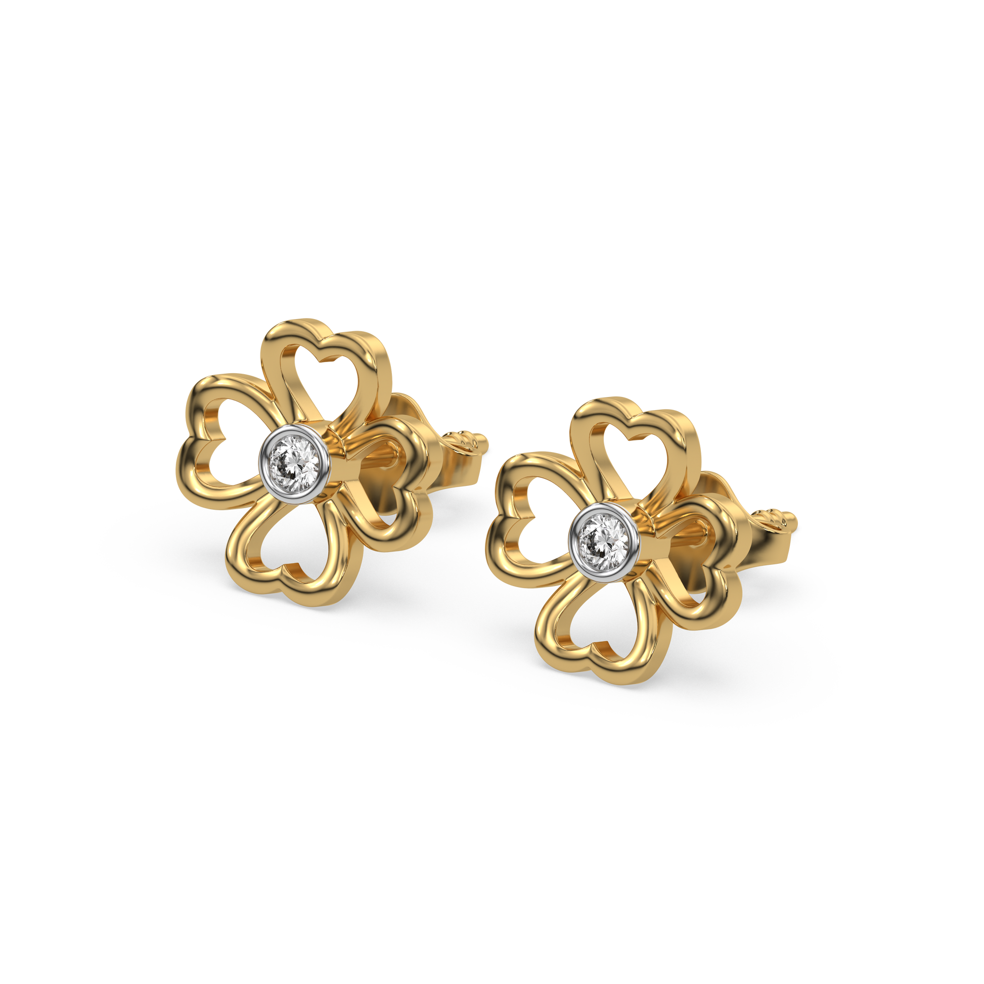 0.07ct Lab Grown Diamond Earring in 18kt Gold Vermeil - Fiona Diamonds - Fiona Diamonds