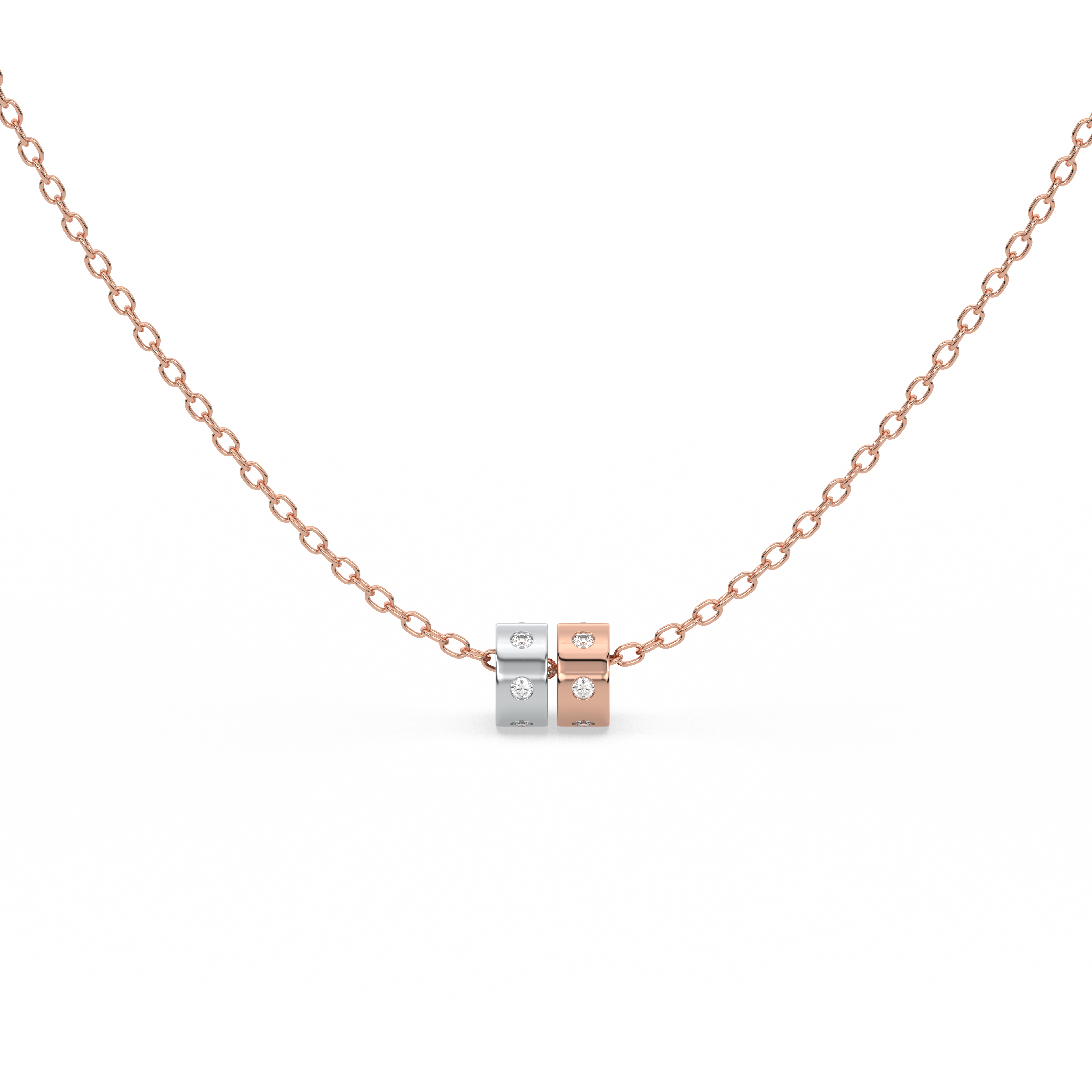 0.27ct Lab Grown Diamond Necklace in 18kt Rose Gold Vermeil - Fiona Diamonds - Fiona Diamonds