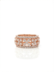 Estimada Pear Lab Diamond Designer Ring in 14K Rose Gold by Fiona Diamonds