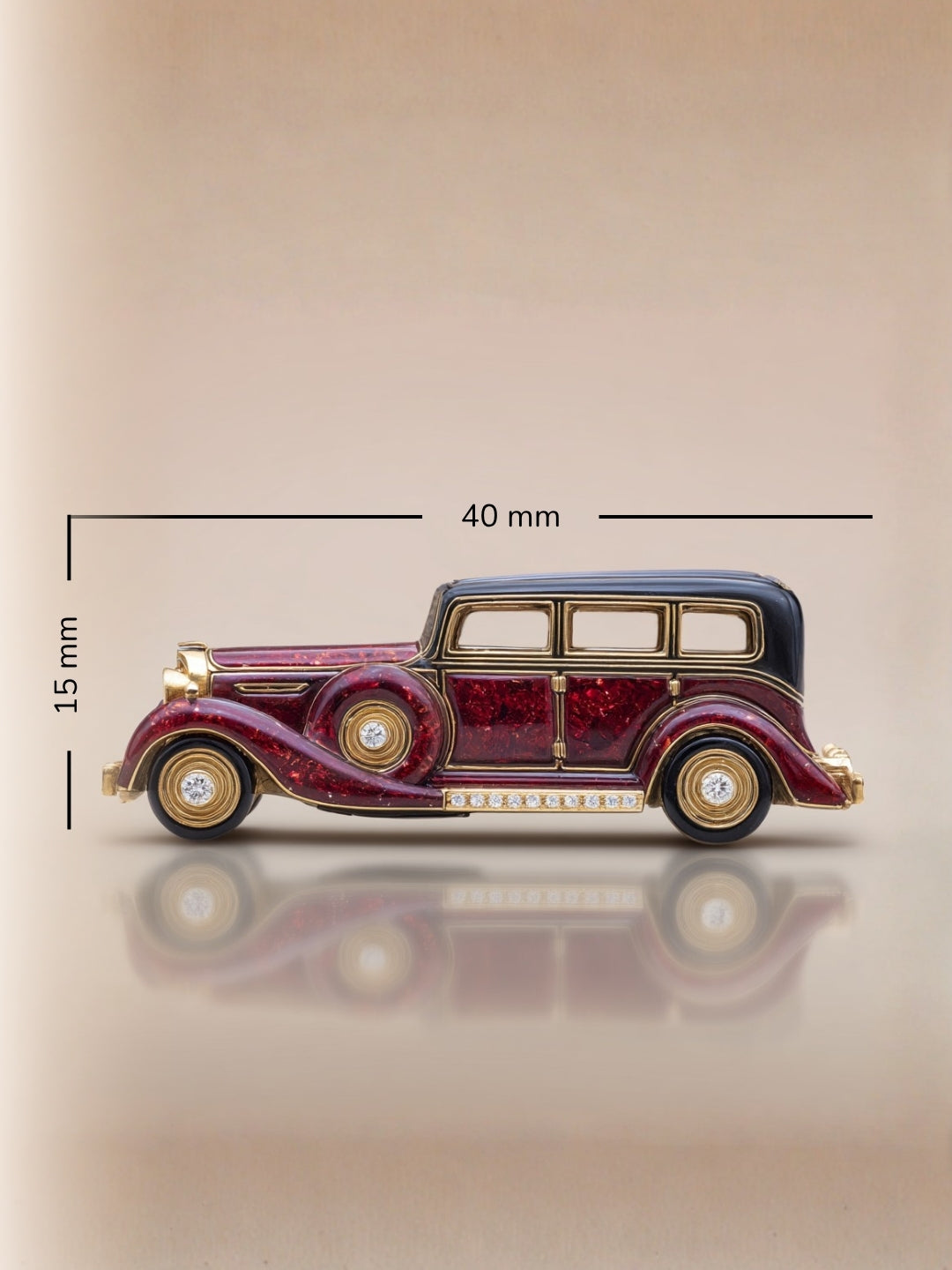 Crimson Imperiale Car Lab Diamond Brooch - Fiona Diamonds - Fiona Diamonds