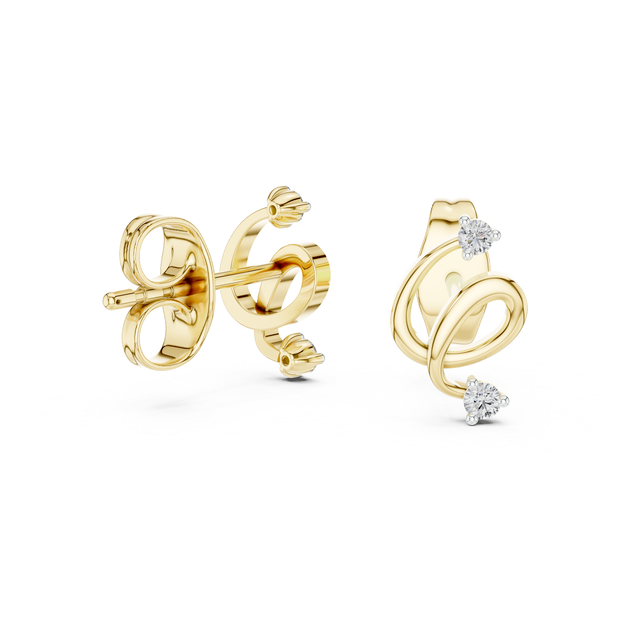 0.07 Lab Grown Diamond Earrings in 18kt Gold Vermeil