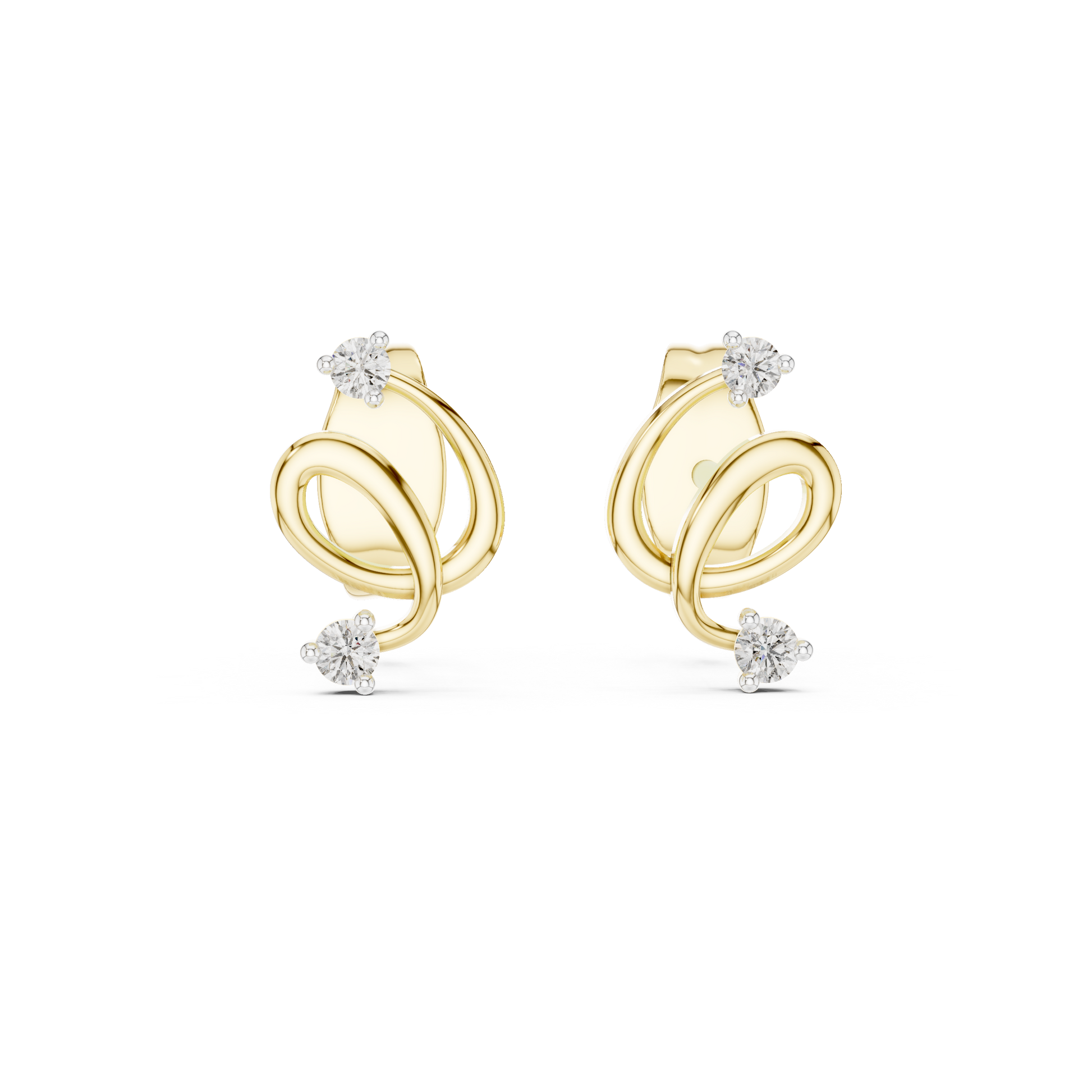 0.07 Lab Grown Diamond Earrings in 18kt Gold Vermeil