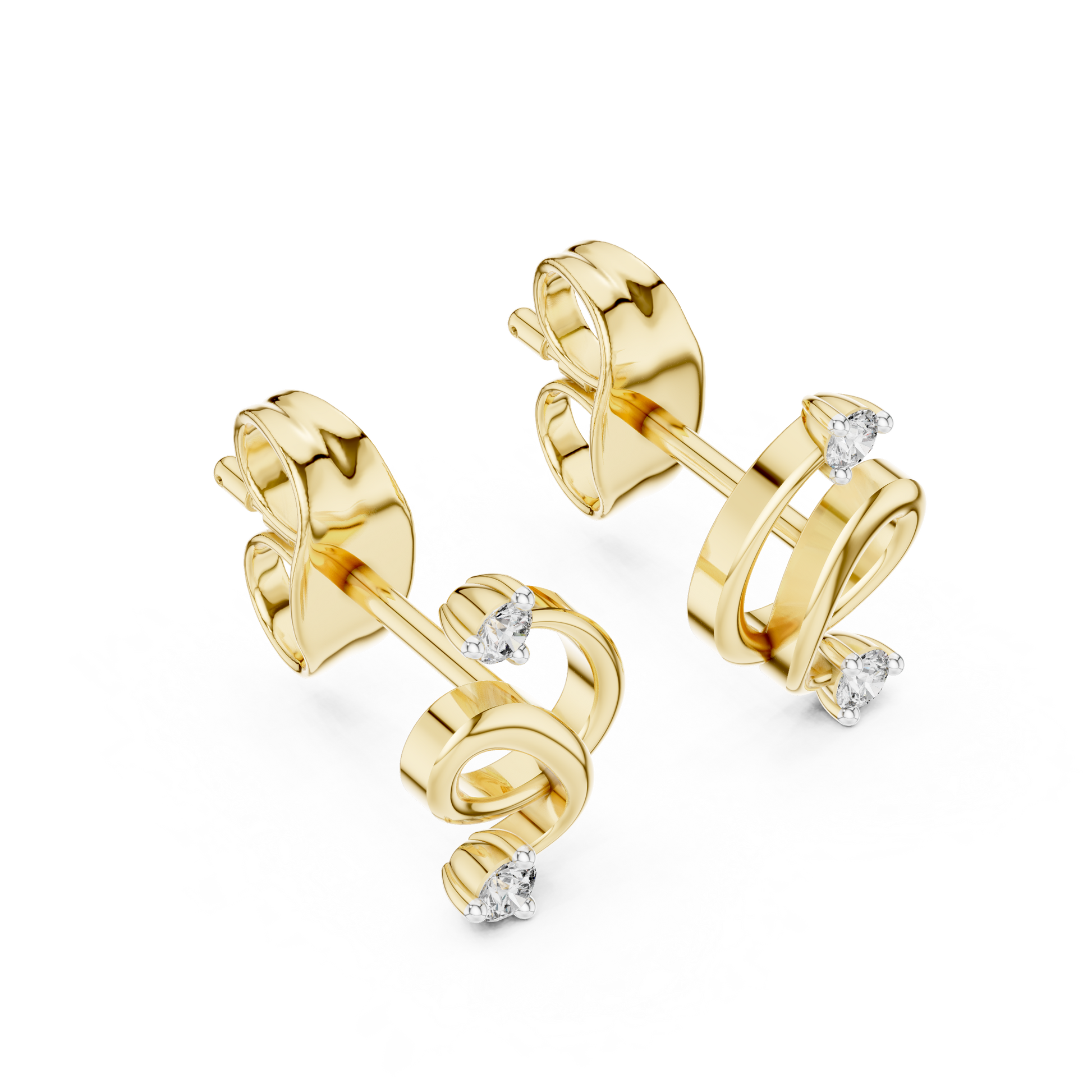 0.07 Lab Grown Diamond Earrings in 18kt Gold Vermeil