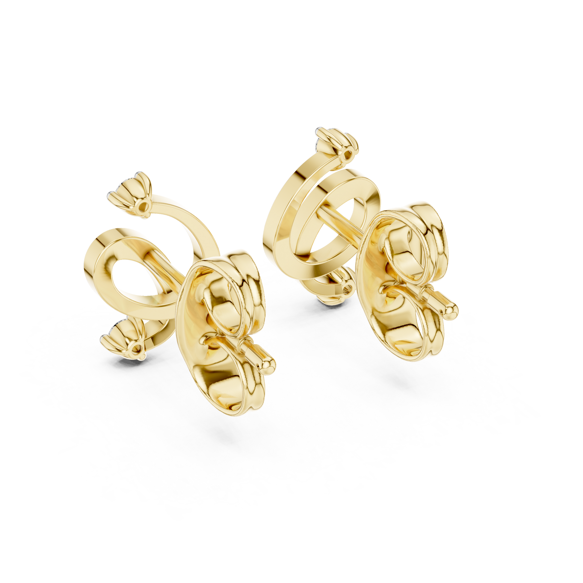 0.07 Lab Grown Diamond Earrings in 18kt Gold Vermeil