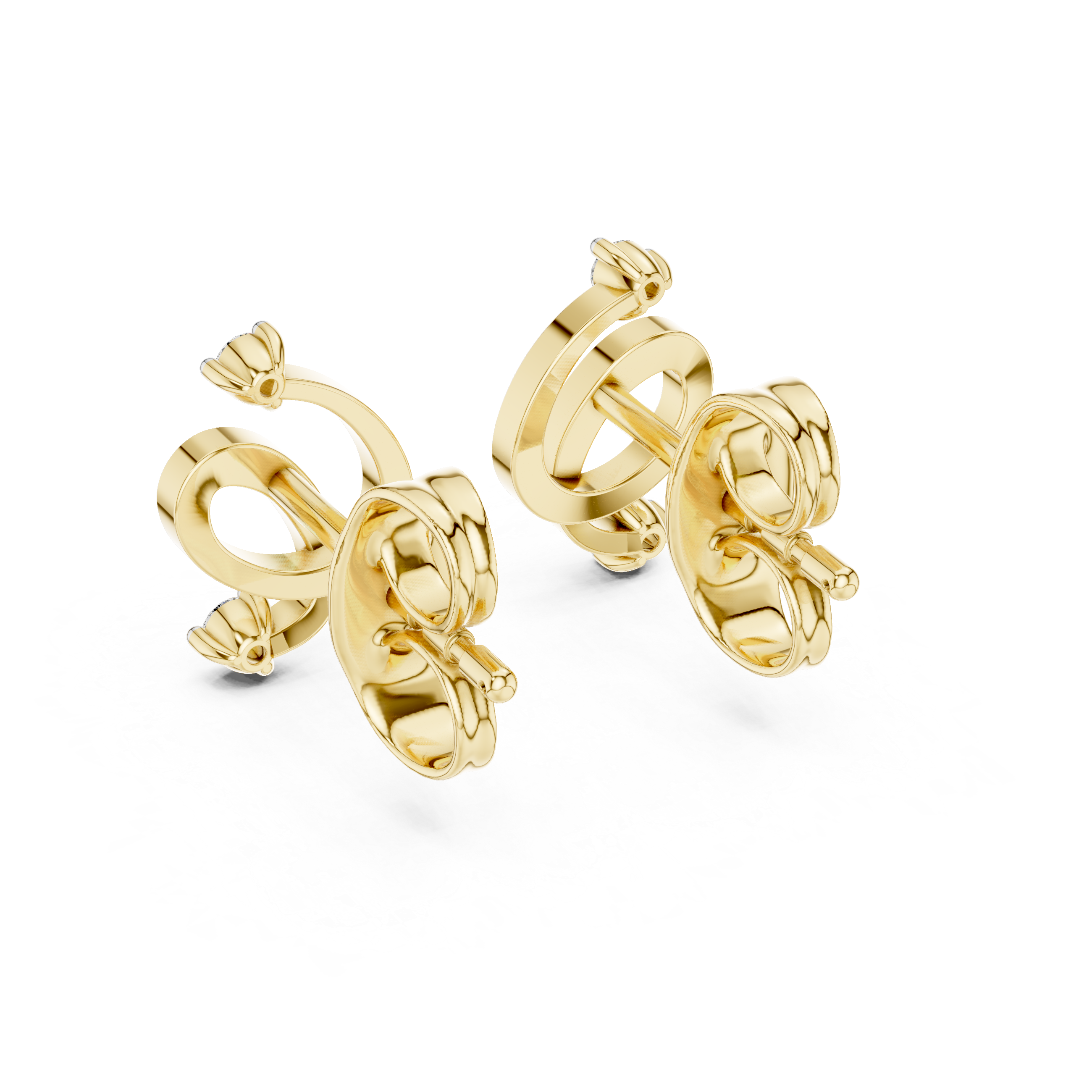 0.07 Lab Grown Diamond Earrings in 18kt Gold Vermeil