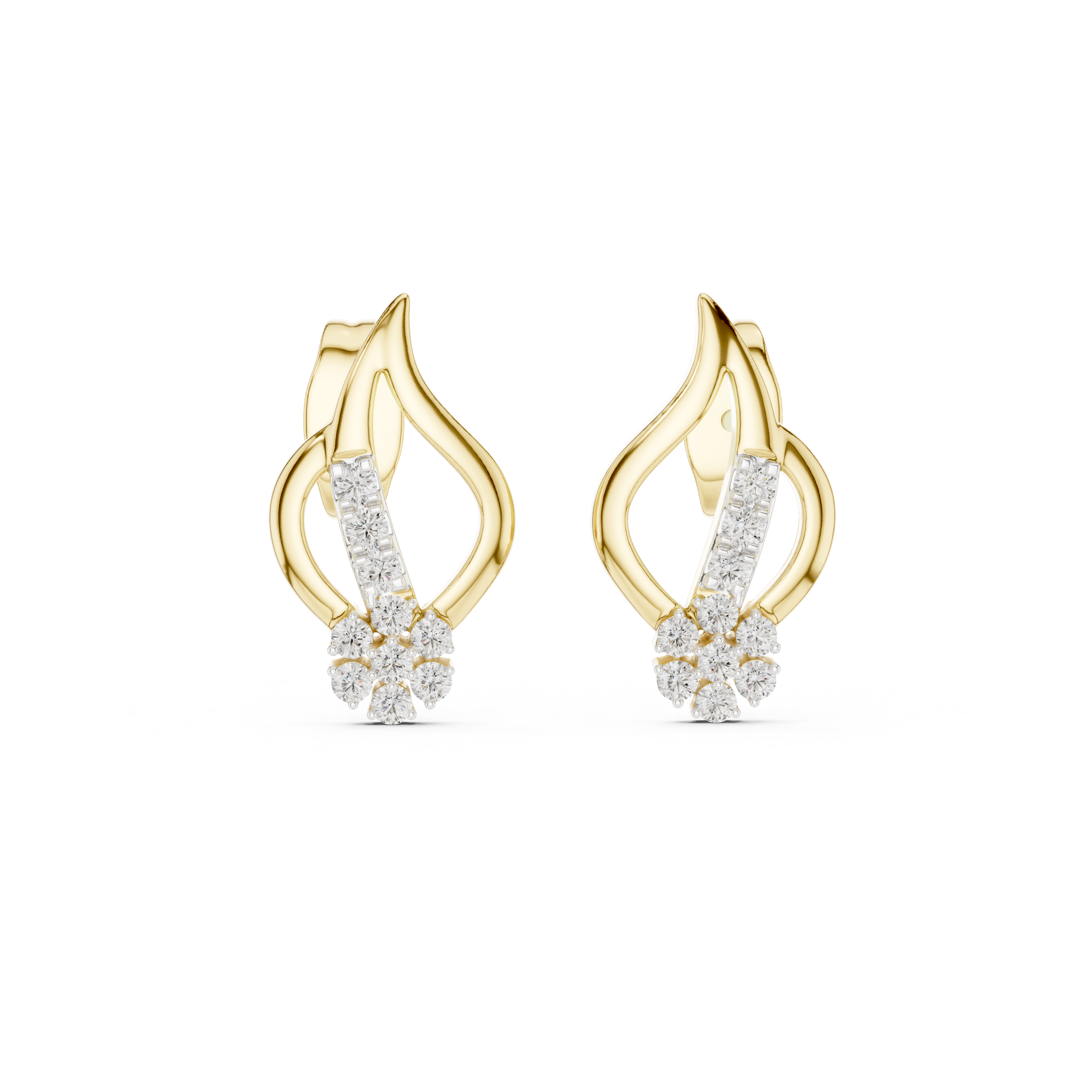 0.2 Lab Grown Diamond Earrings in 18kt Gold Vermeil - Fiona Diamonds - Fiona Diamonds