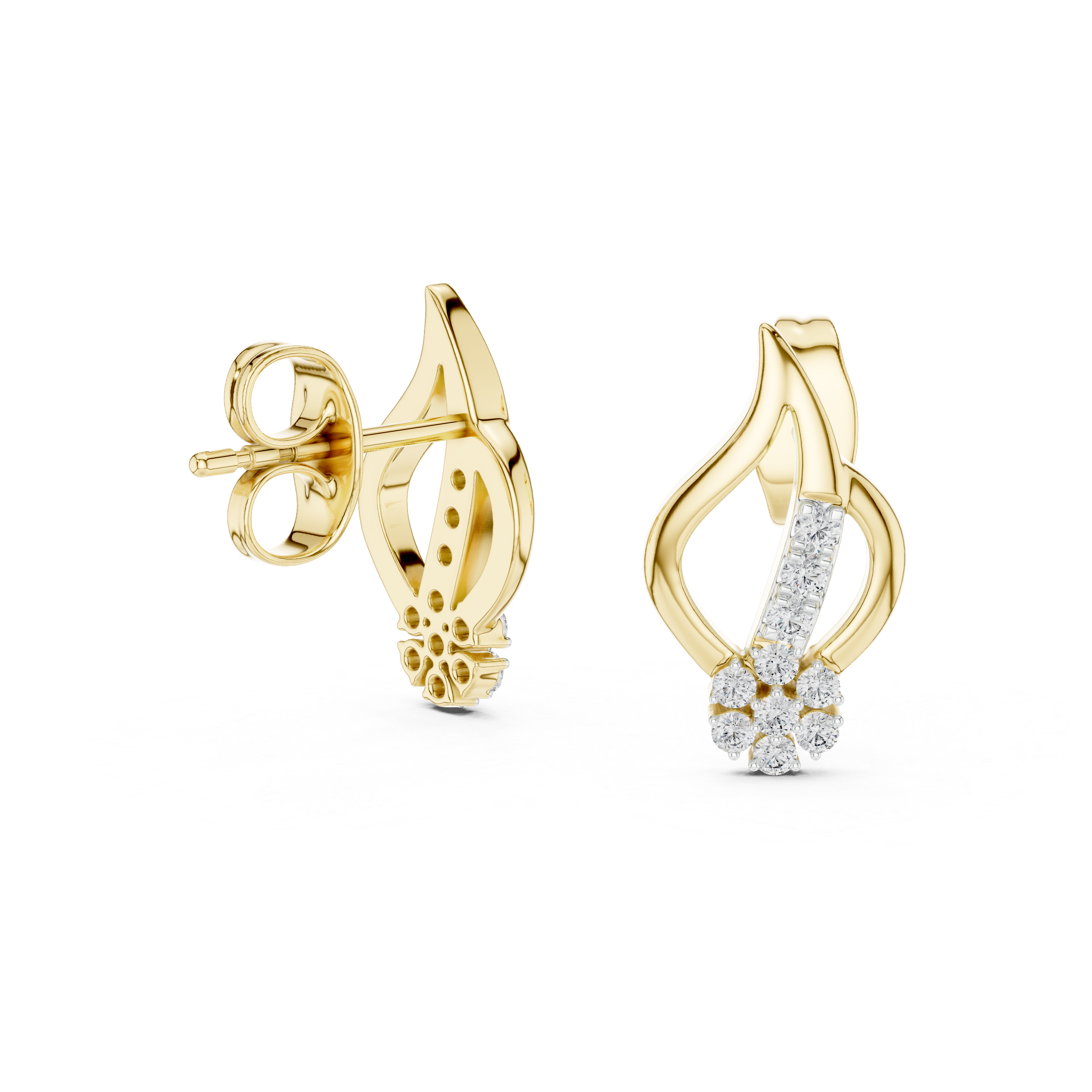 0.2 Lab Grown Diamond Earrings in 18kt Gold Vermeil - Fiona Diamonds - Fiona Diamonds
