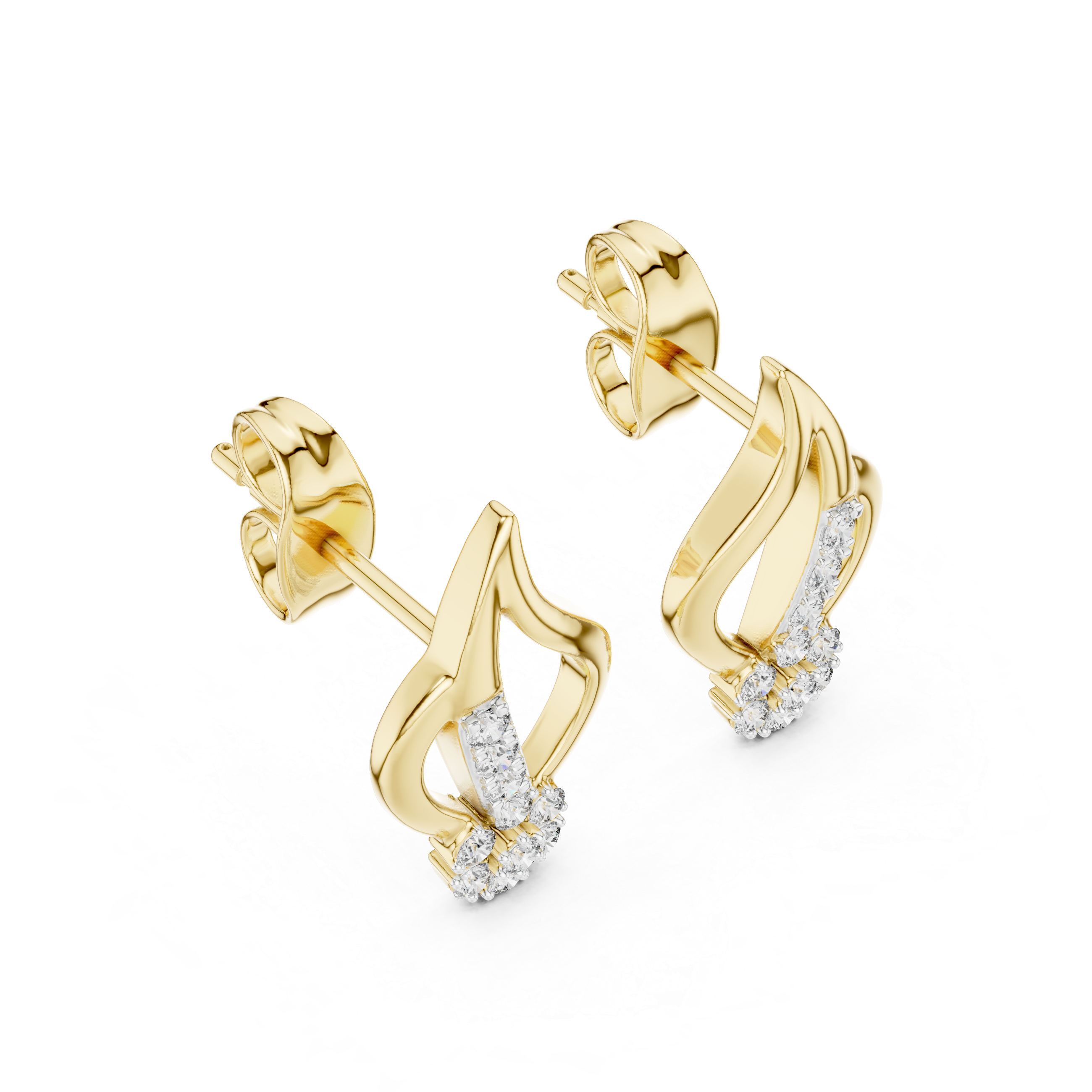 0.2 Lab Grown Diamond Earrings in 18kt Gold Vermeil - Fiona Diamonds - Fiona Diamonds