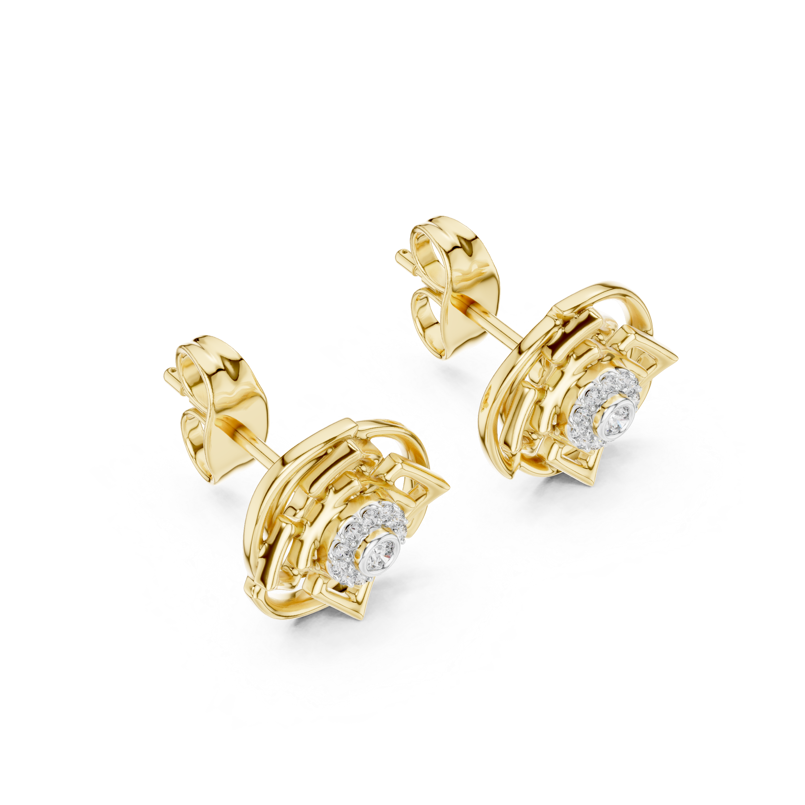 0.09 Lab Grown Diamond Earrings in 18kt Gold Vermeil - Fiona Diamonds - Fiona Diamonds