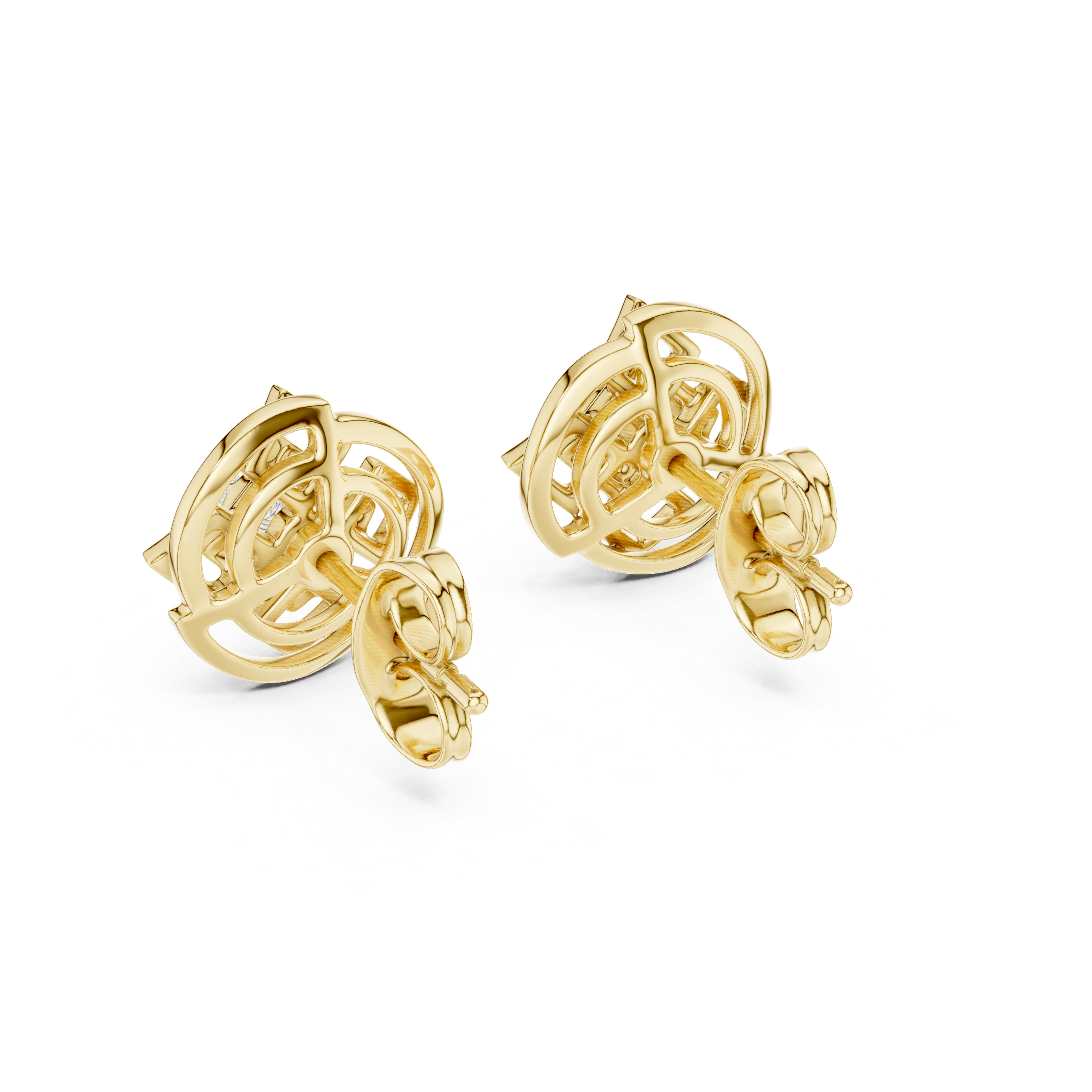 0.09 Lab Grown Diamond Earrings in 18kt Gold Vermeil - Fiona Diamonds - Fiona Diamonds