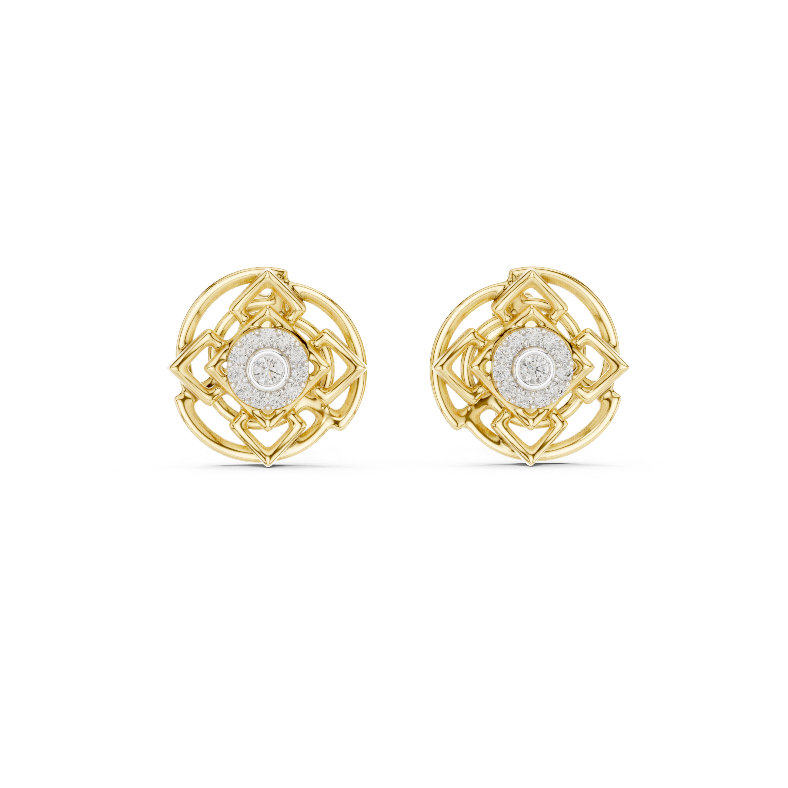 0.09 Lab Grown Diamond Earrings in 18kt Gold Vermeil - Fiona Diamonds - Fiona Diamonds