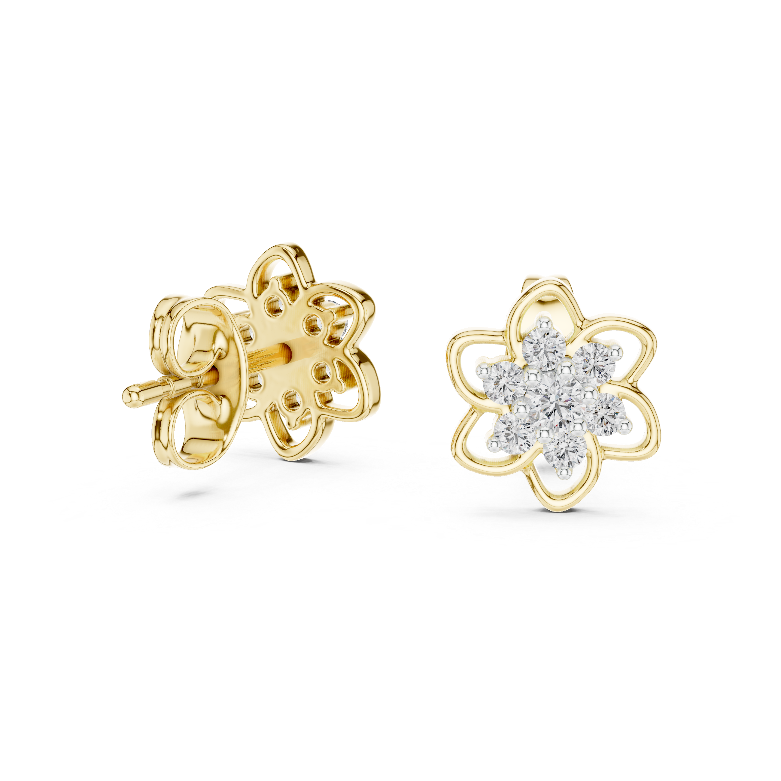 0.17 Lab Grown Diamond Earrings in 18kt Gold Vermeil