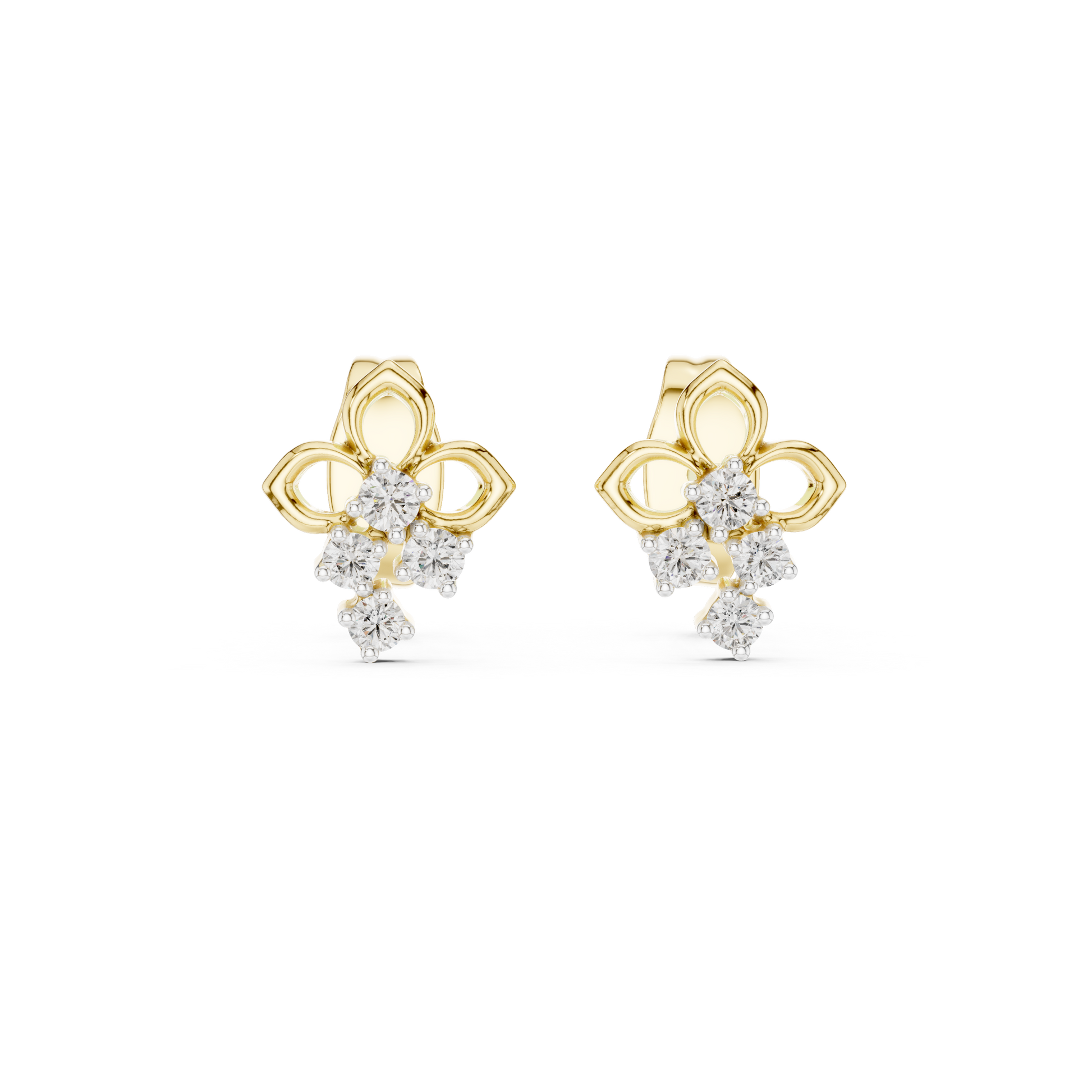0.08 Lab Grown Diamond Earrings in 18kt Gold Vermeil