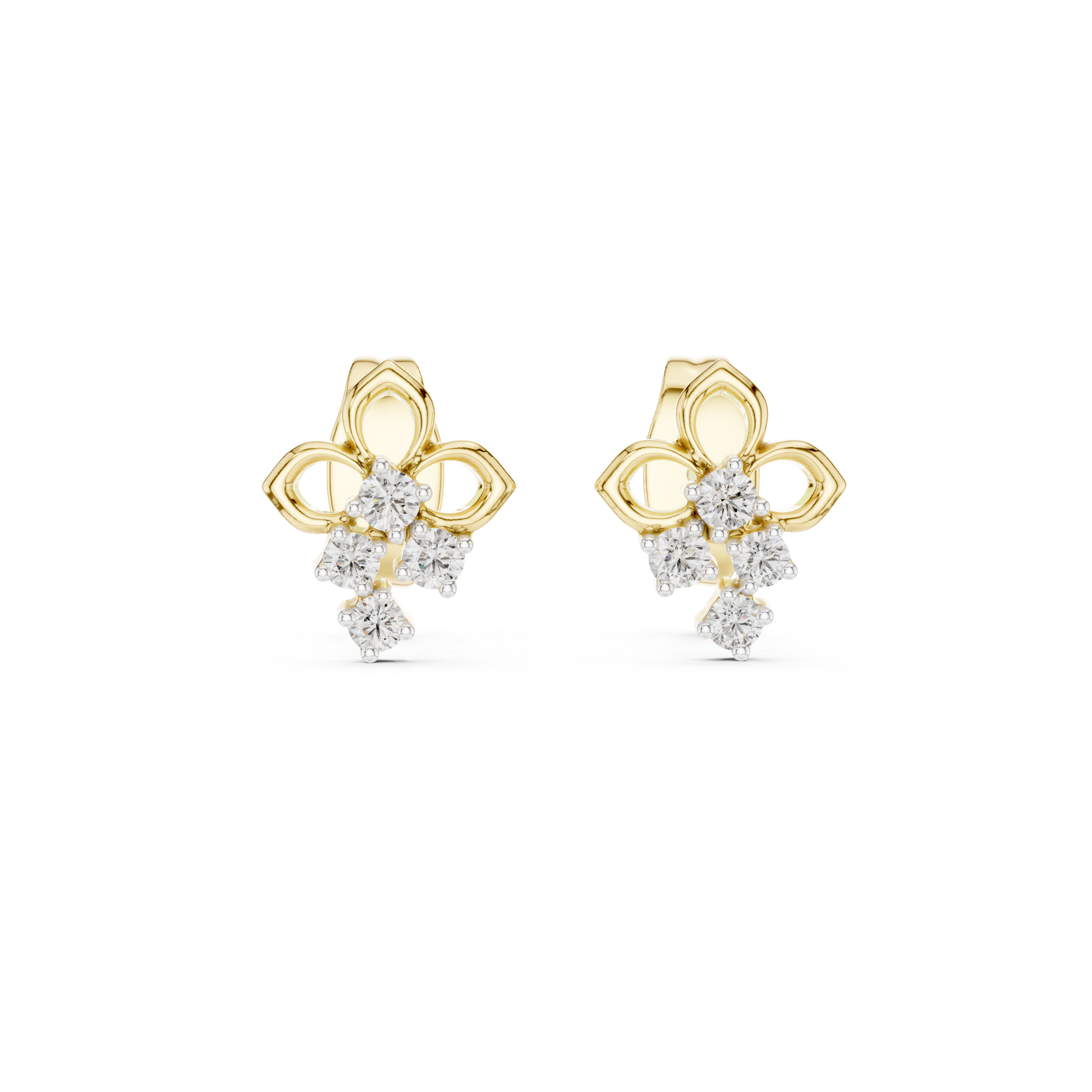 0.08 Lab Grown Diamond Earrings in 18kt Gold Vermeil