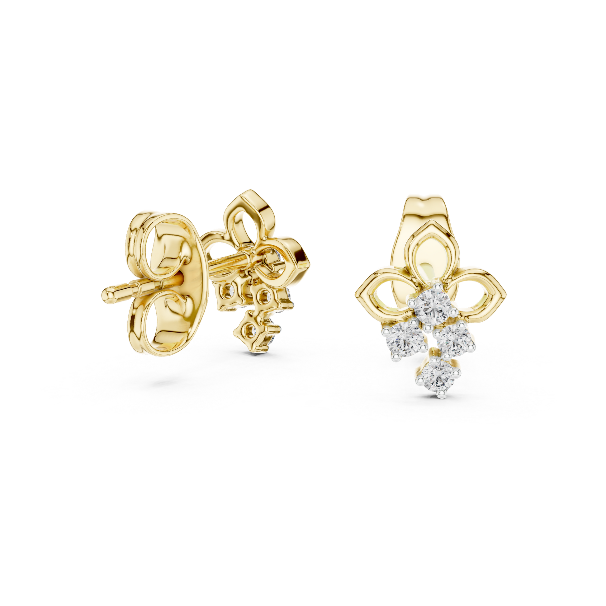 0.08 Lab Grown Diamond Earrings in 18kt Gold Vermeil