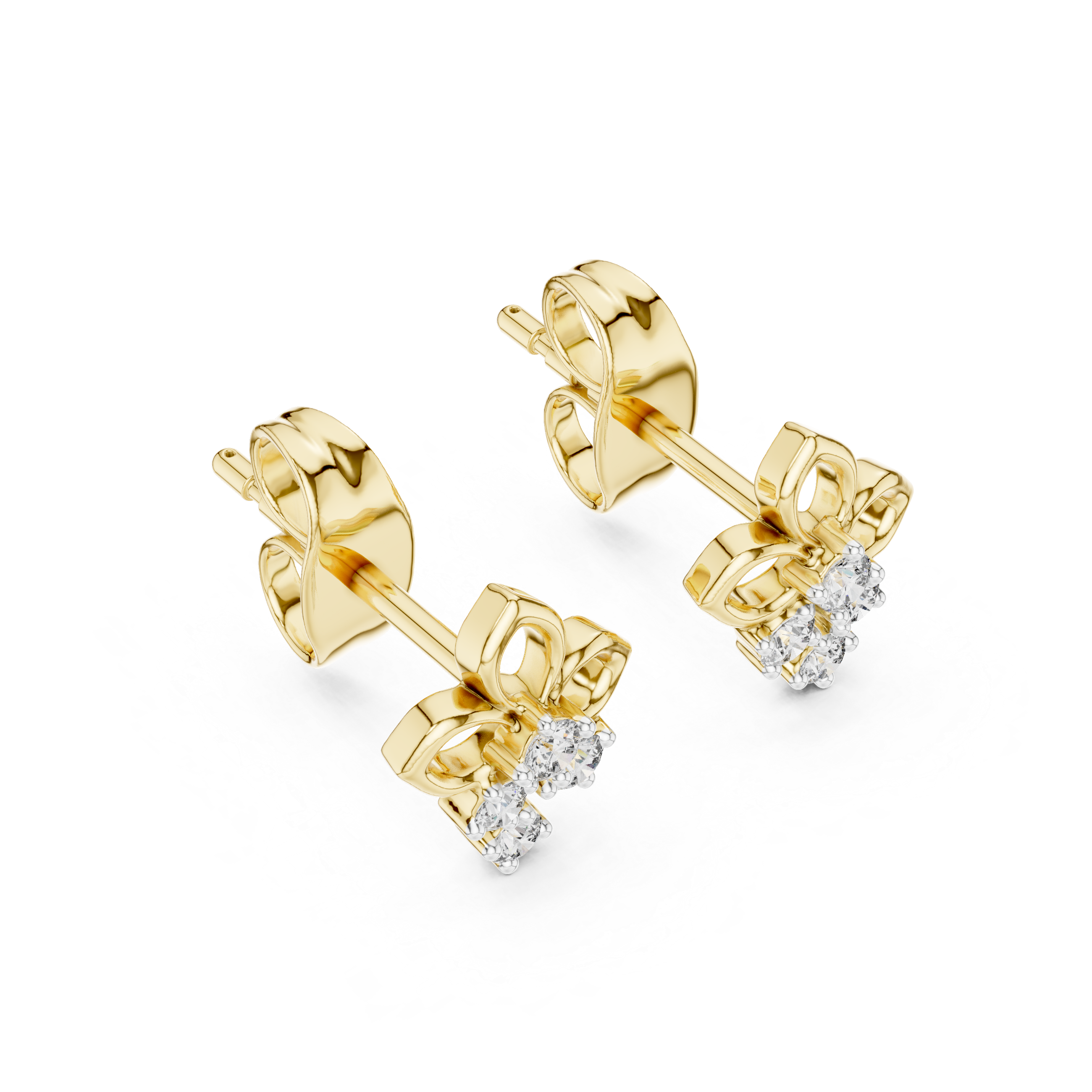 0.08 Lab Grown Diamond Earrings in 18kt Gold Vermeil