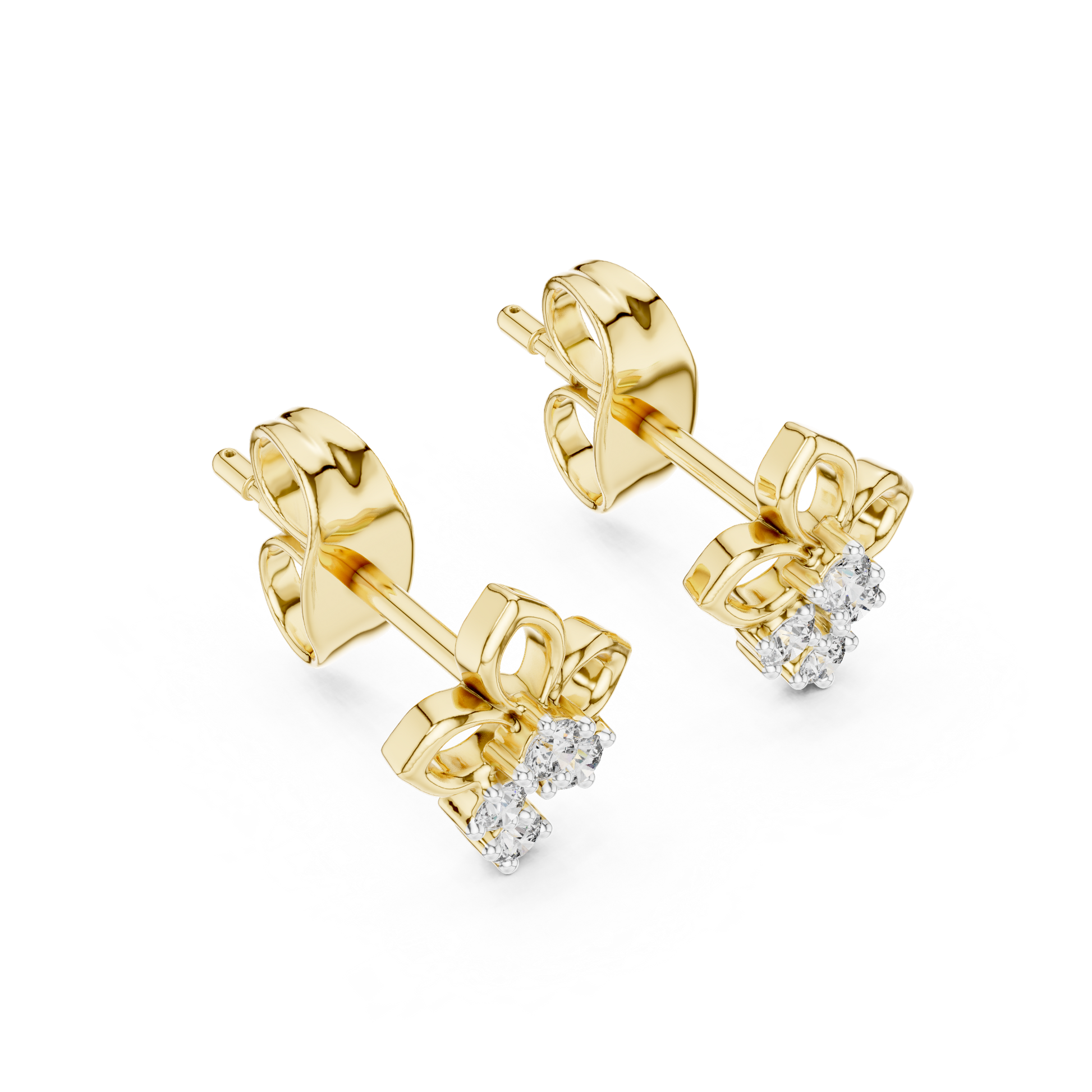 0.08 Lab Grown Diamond Earrings in 18kt Gold Vermeil