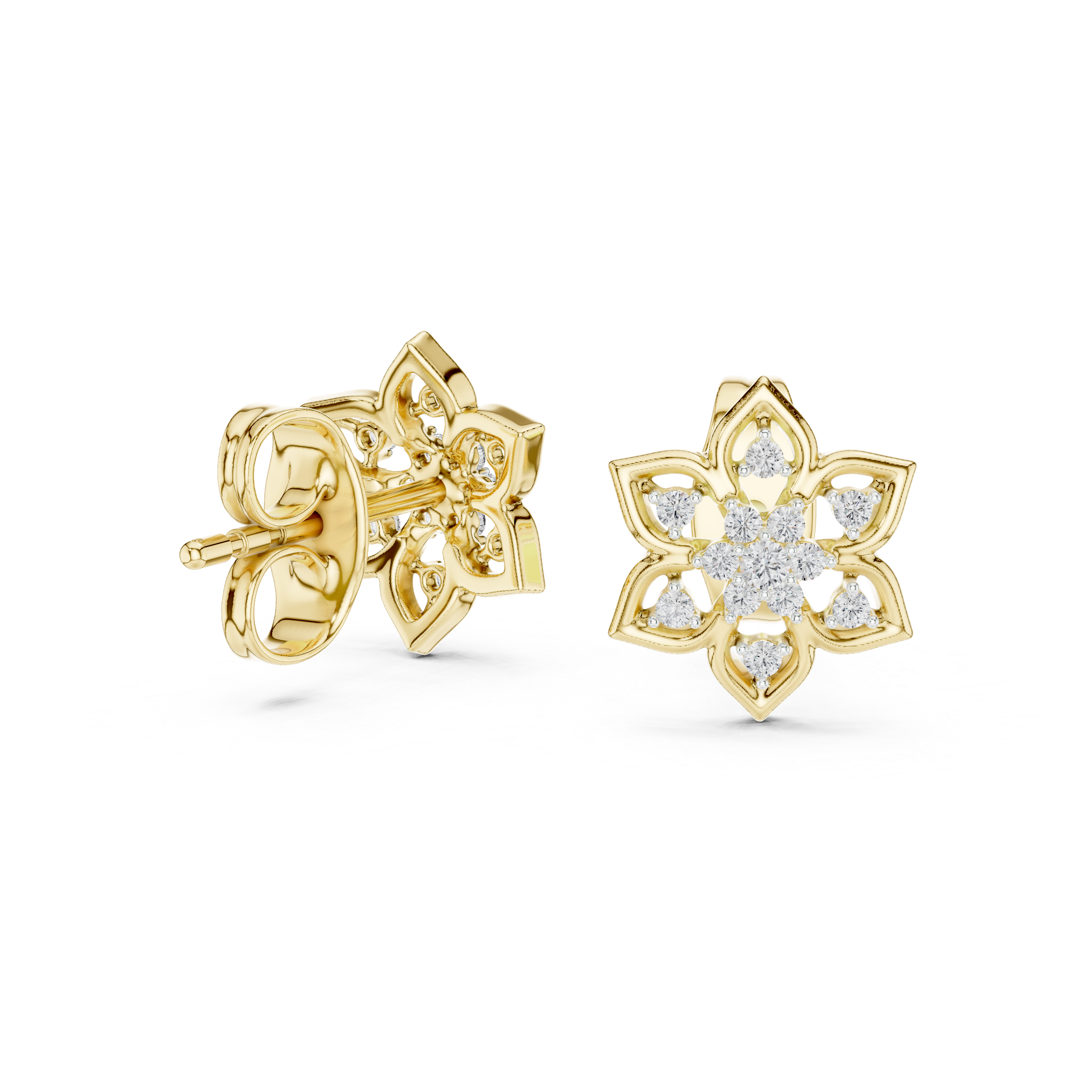 0.14 Lab Grown Diamond Earrings in 18kt Gold Vermeil