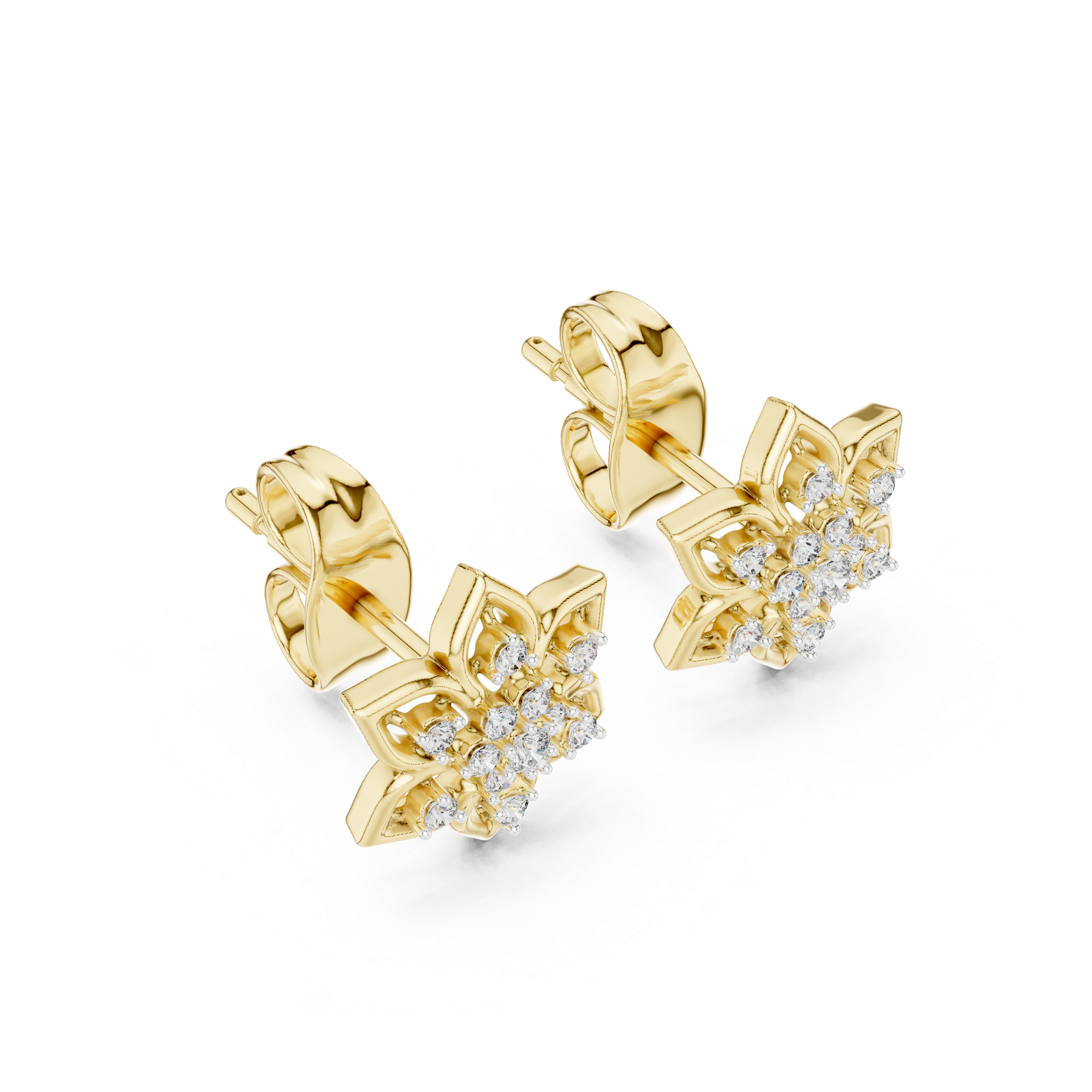 0.14 Lab Grown Diamond Earrings in 18kt Gold Vermeil