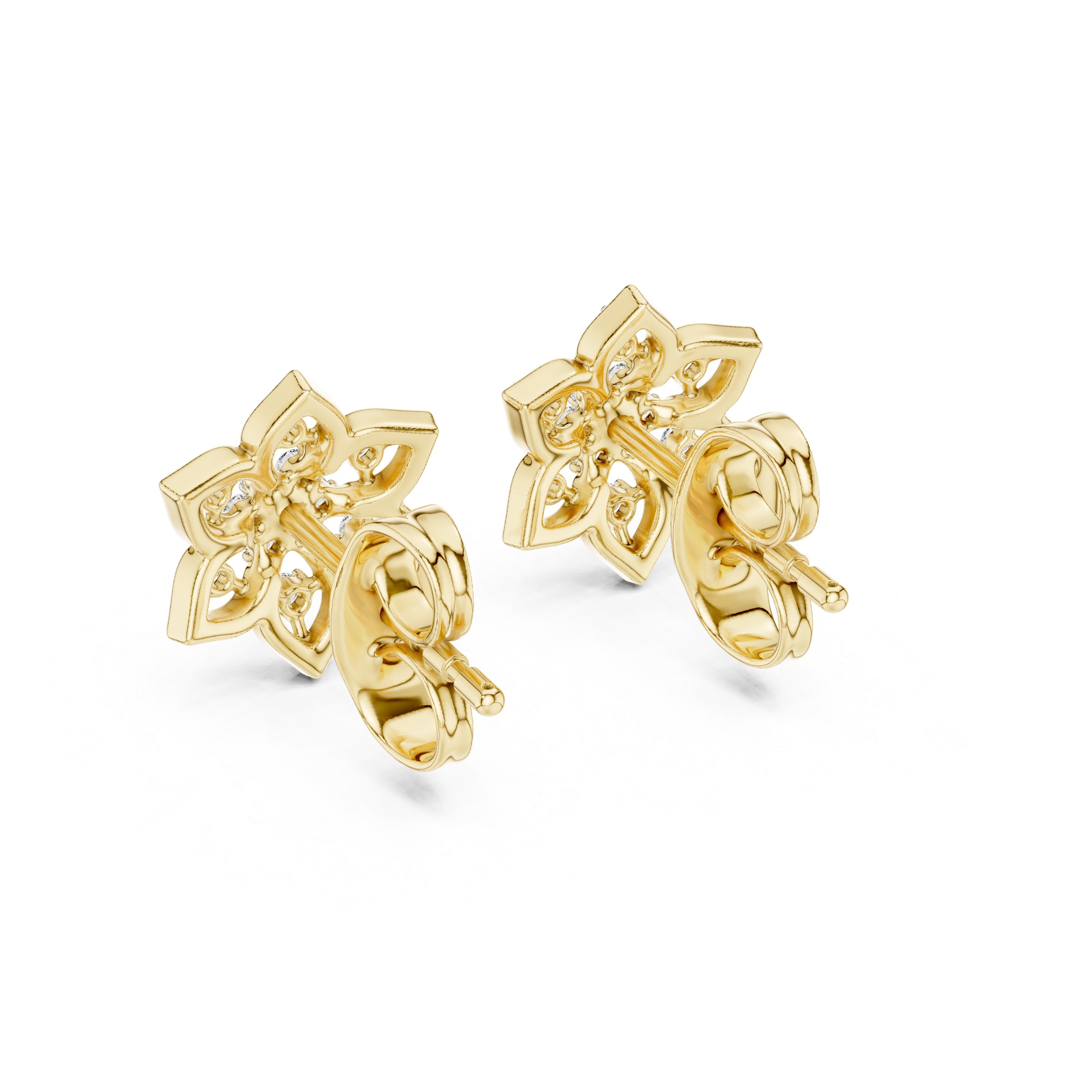 0.14 Lab Grown Diamond Earrings in 18kt Gold Vermeil