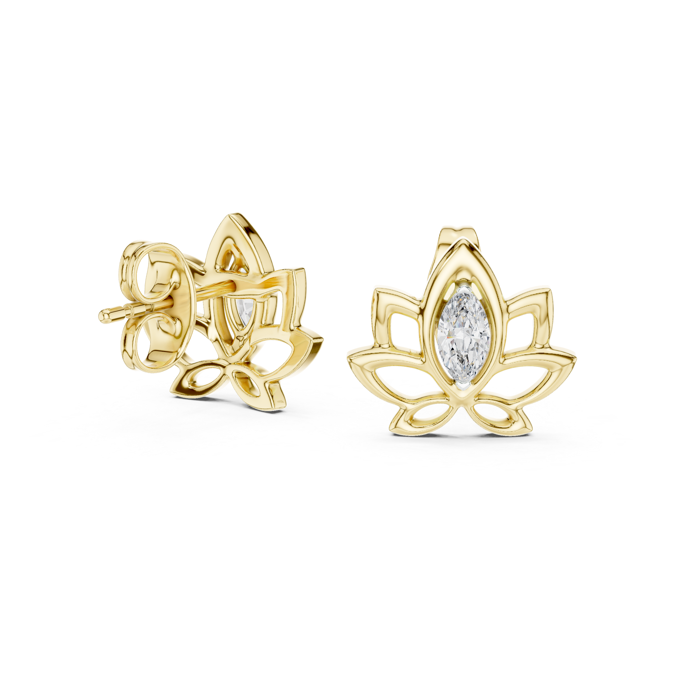 0.2 Lab Grown Diamond Earrings in 18kt Gold Vermeil - Fiona Diamonds - Fiona Diamonds