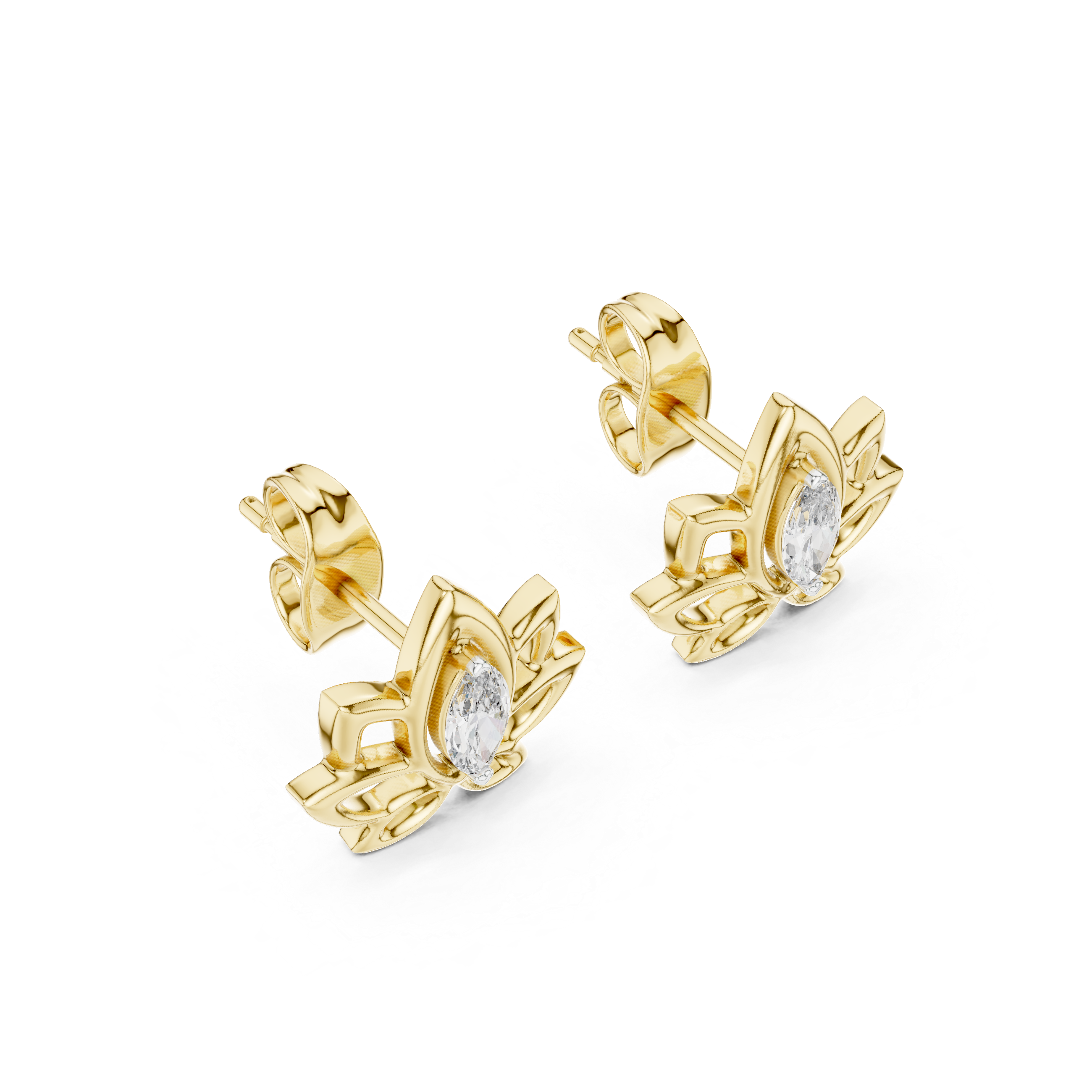 0.2 Lab Grown Diamond Earrings in 18kt Gold Vermeil - Fiona Diamonds - Fiona Diamonds